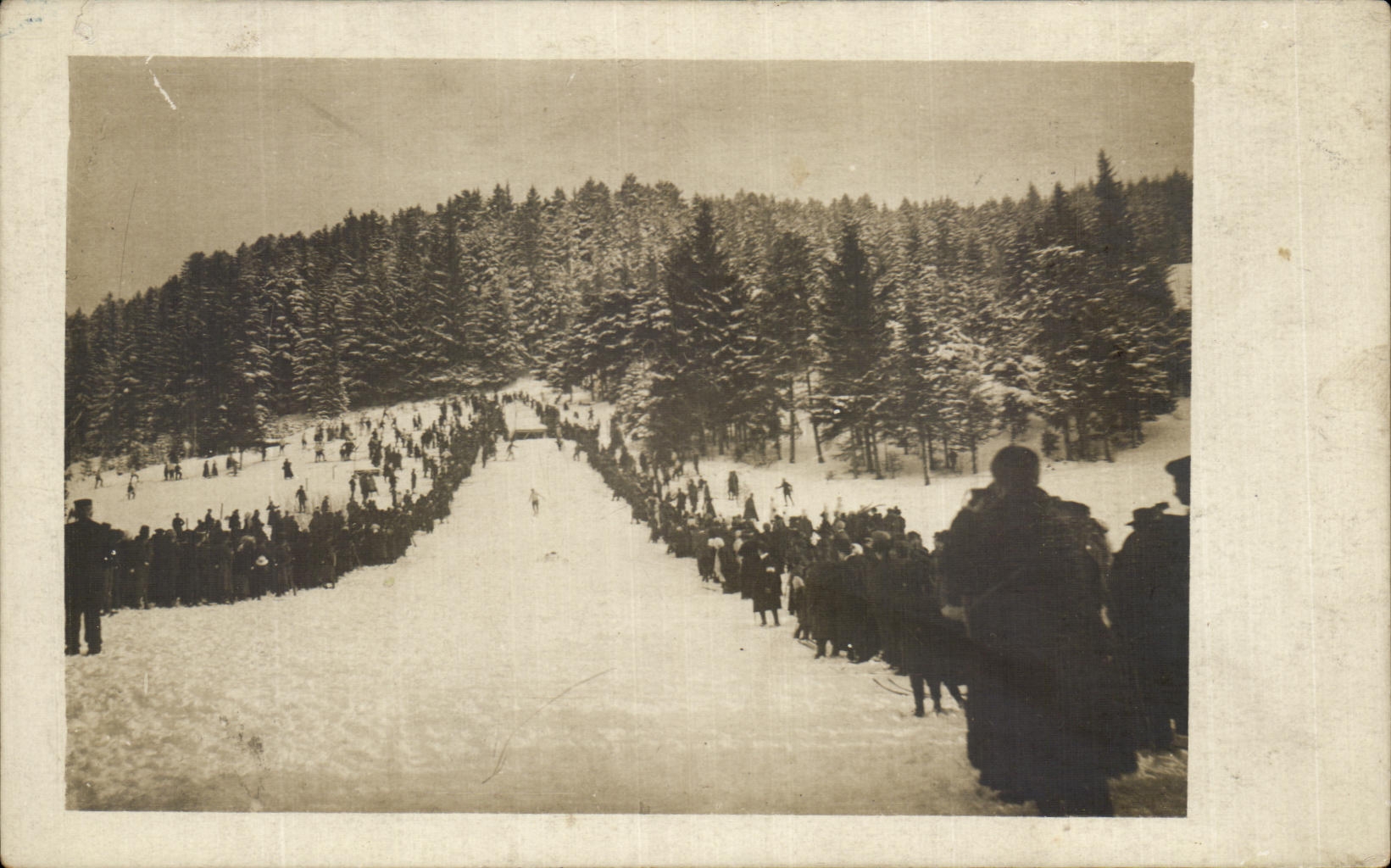 Real photo Downhill run Winter sports