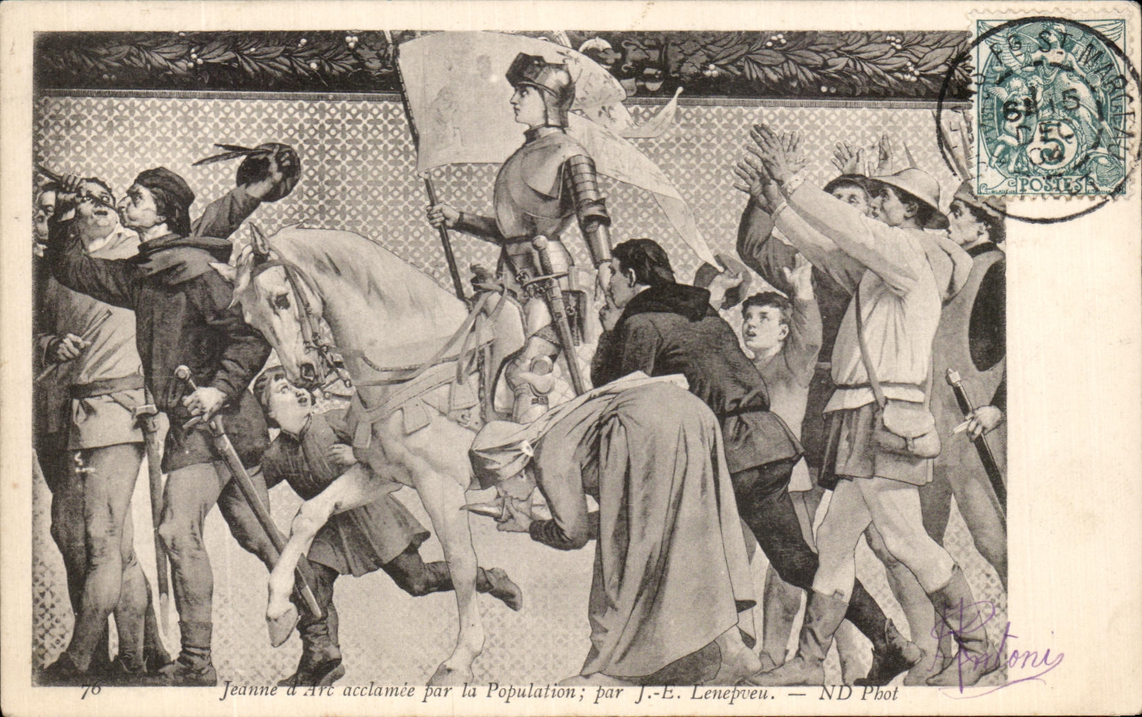 Arco Acclamee de CPA Jeanne D de la poblacion de Lenepveu