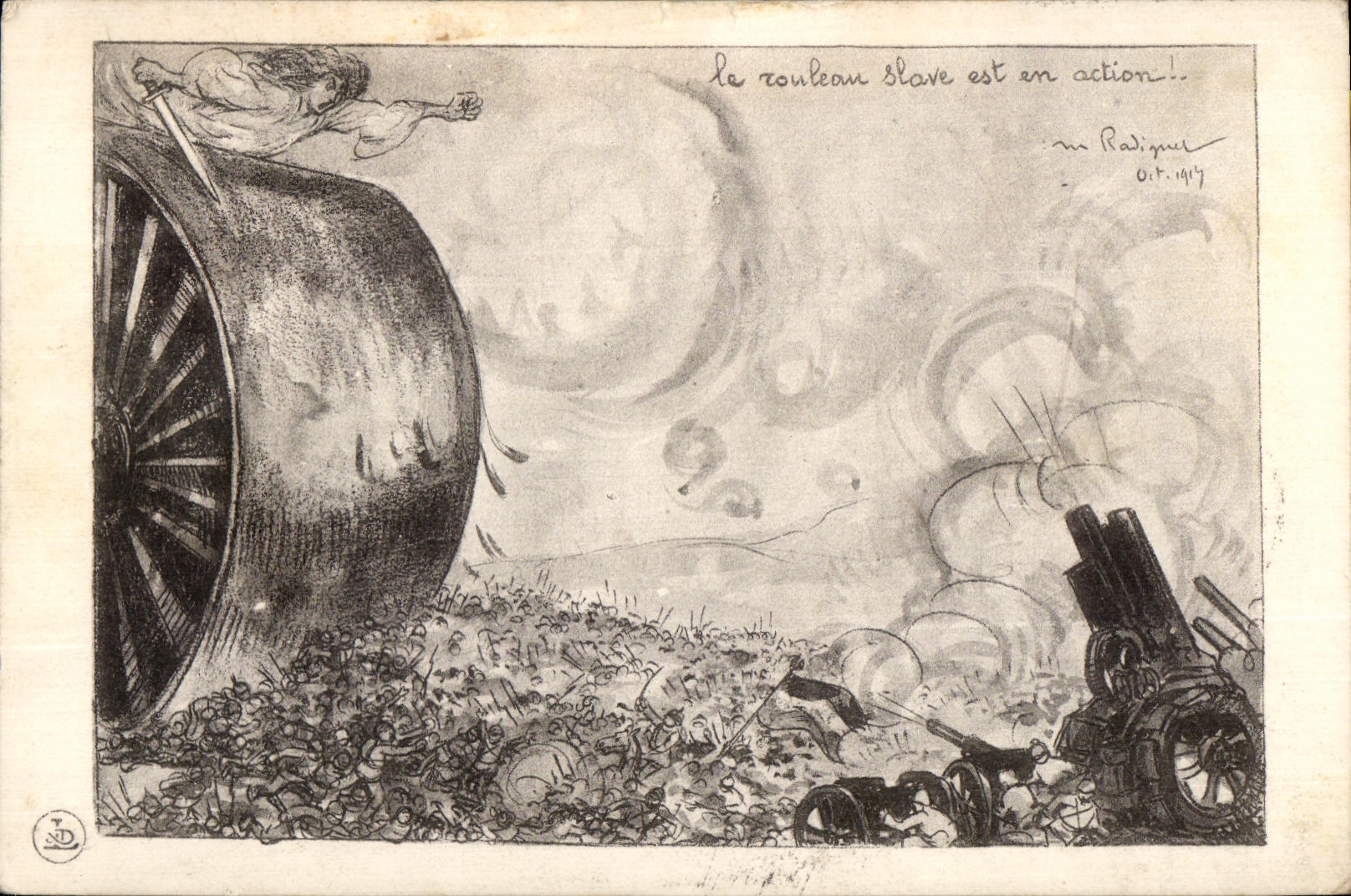 CPA the Slavic roller and its Militaria action