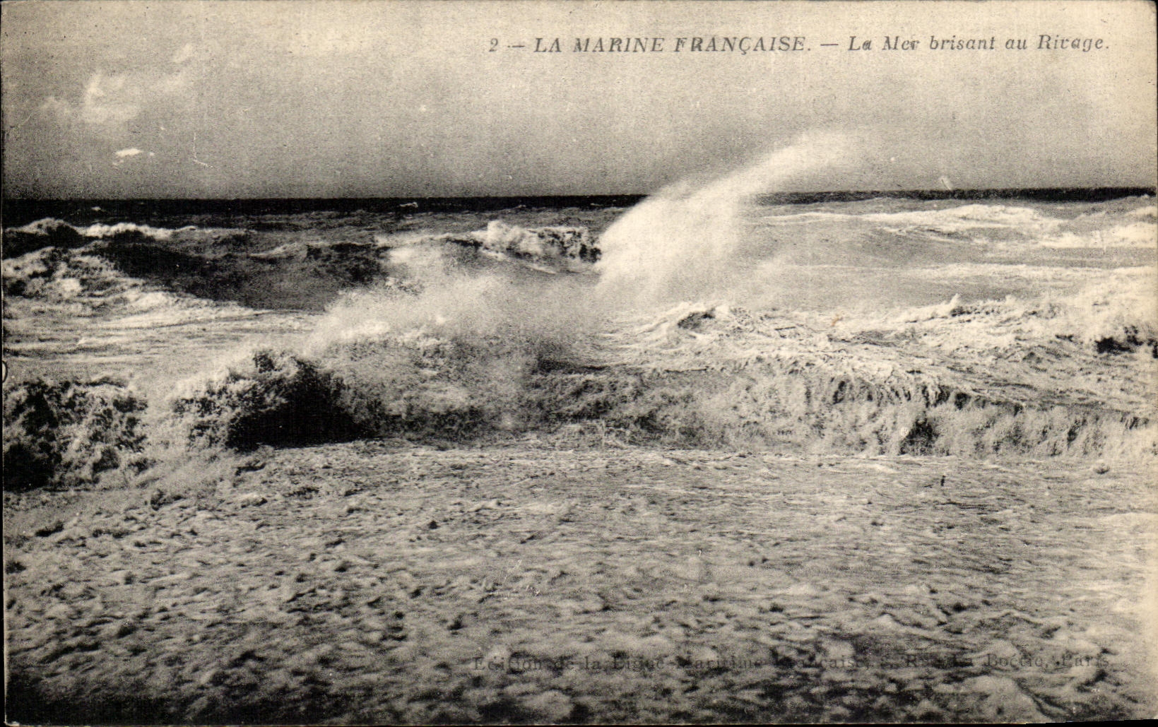 CPA French Navy Sea Breaking with the Shore