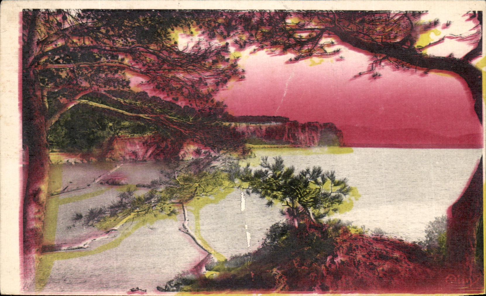 Paisaje de la parte posterior del recto de la carta