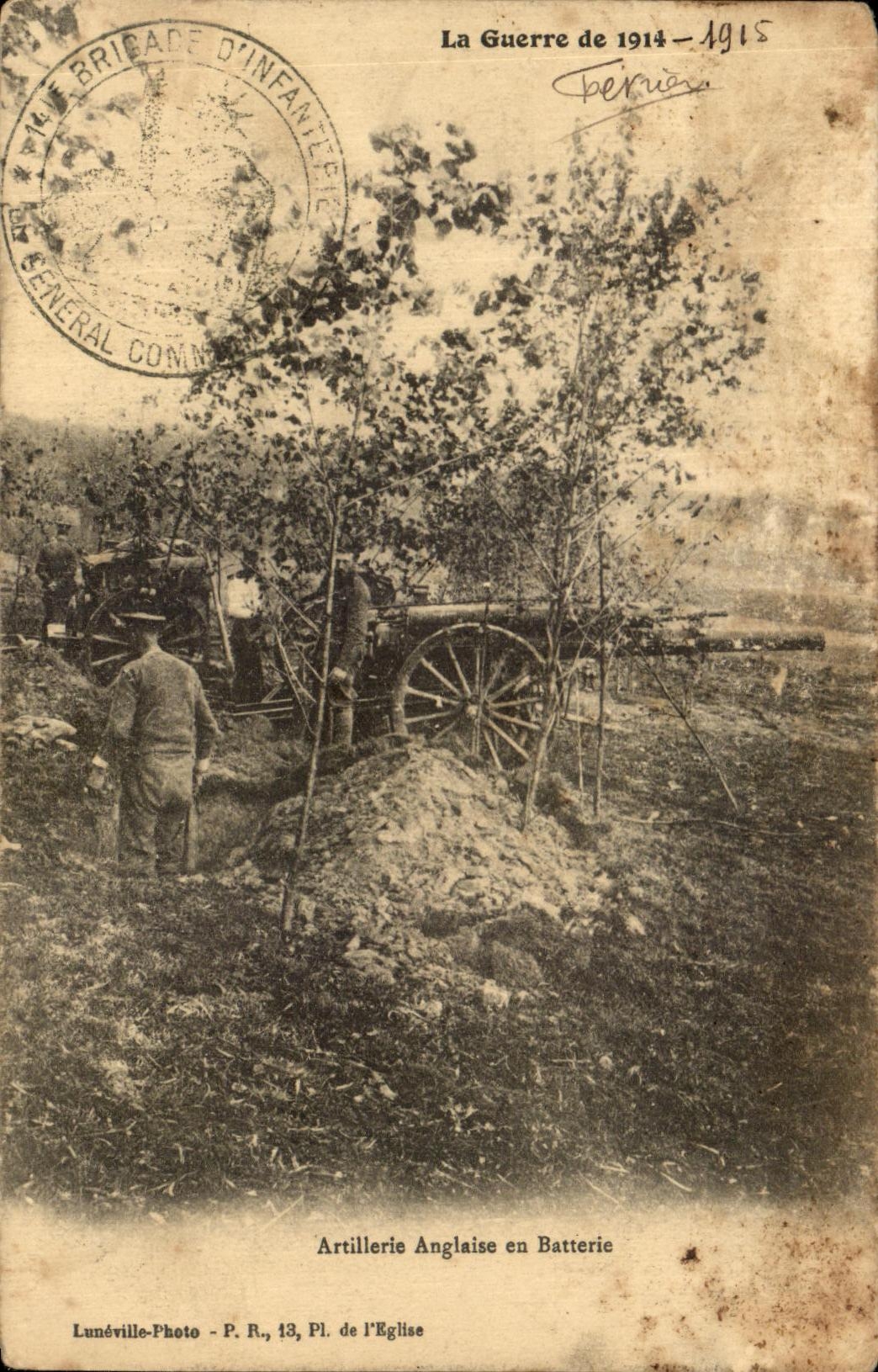 CPA the English Artillery War Out of Militaria Battery