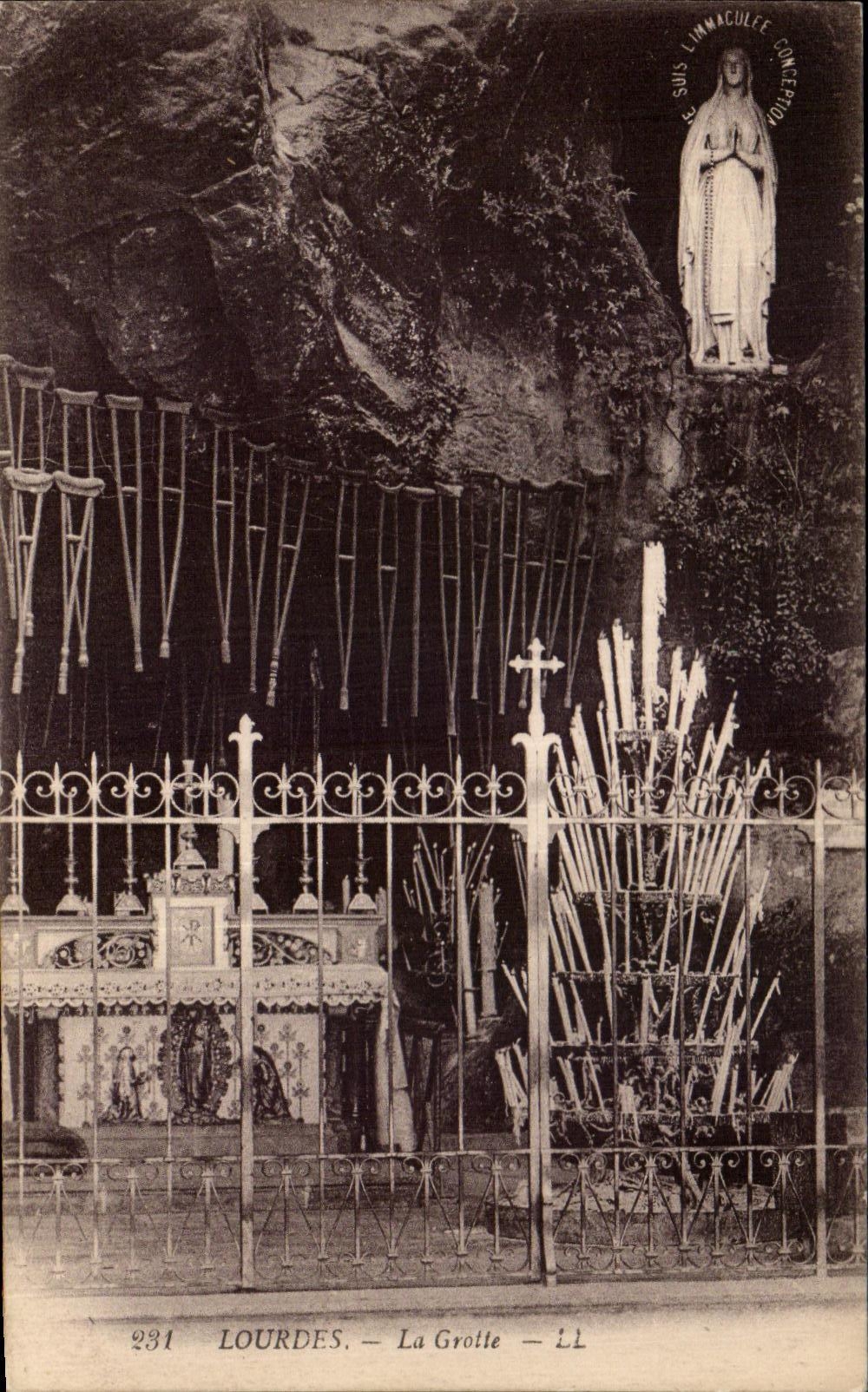 CPA Lourdes the cave