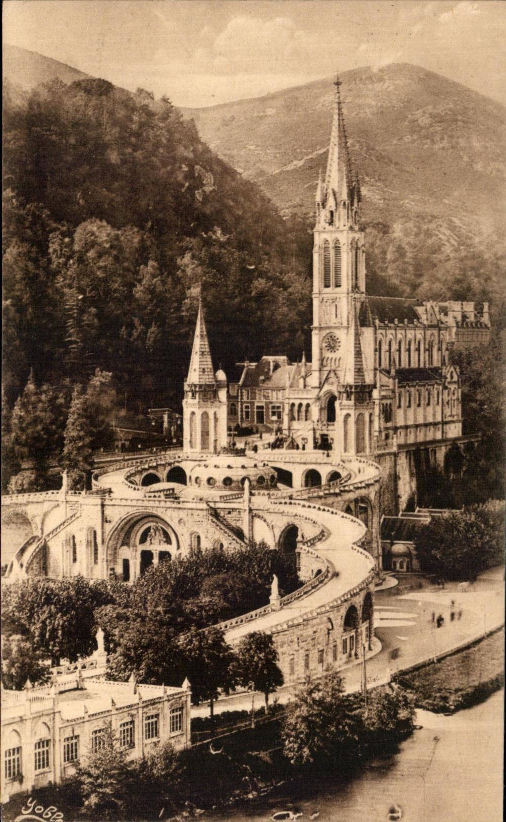 CPA Lourdes the Basilica And Rosary