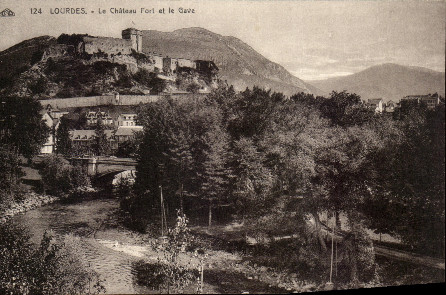 CPA Lourdes the Castle Fort and Gave