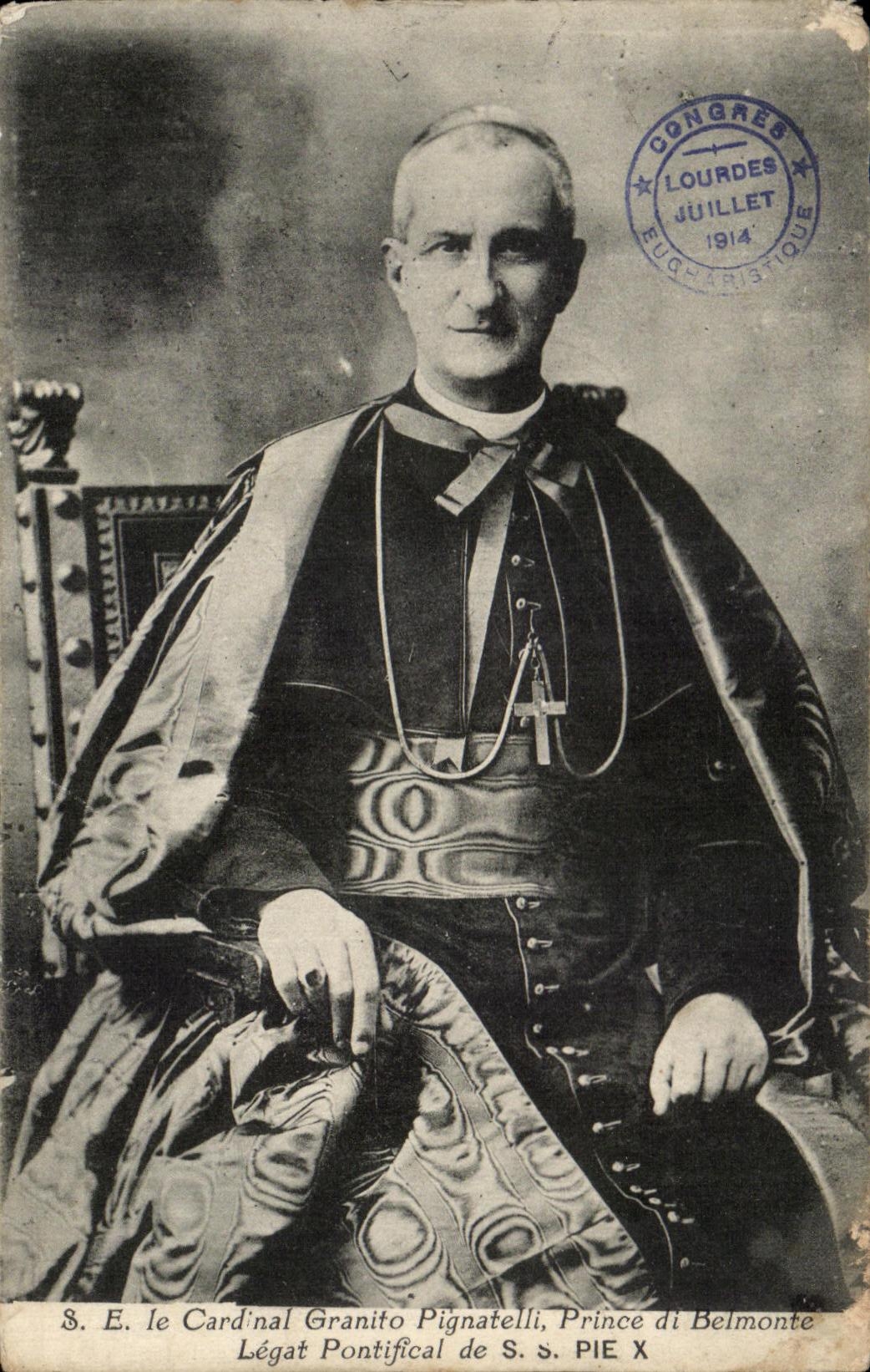 CPA the Cardinal Terrazzo Pignatelli Prince di Belmonte Pontifical Legate of Magpie X pope