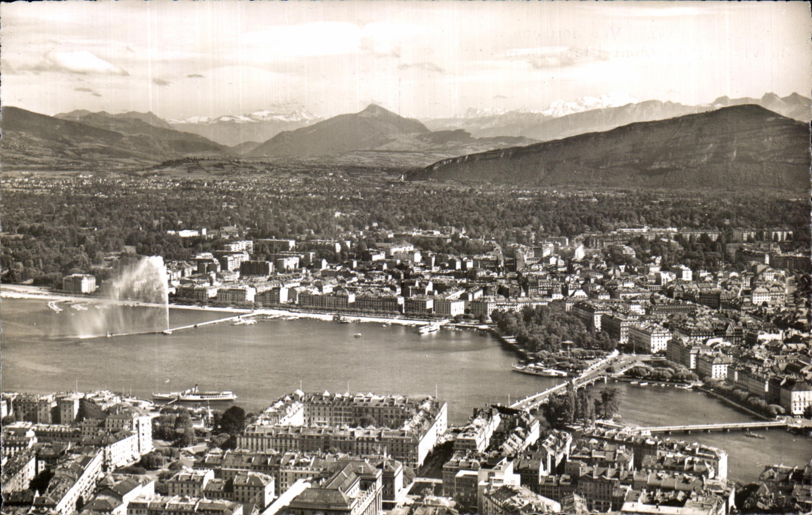CPA Geneva Seen air of L aVille and the Mount Blanc