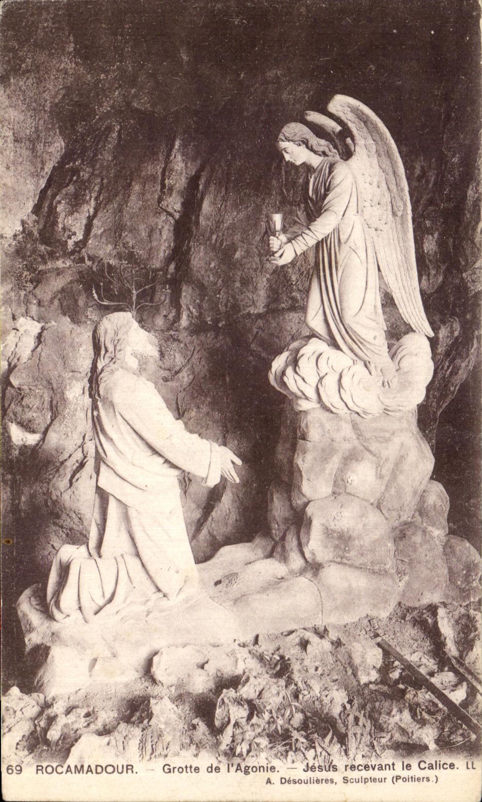 CPA Rocamadour Grotte de l'Agonie Jesus recevant le Calice