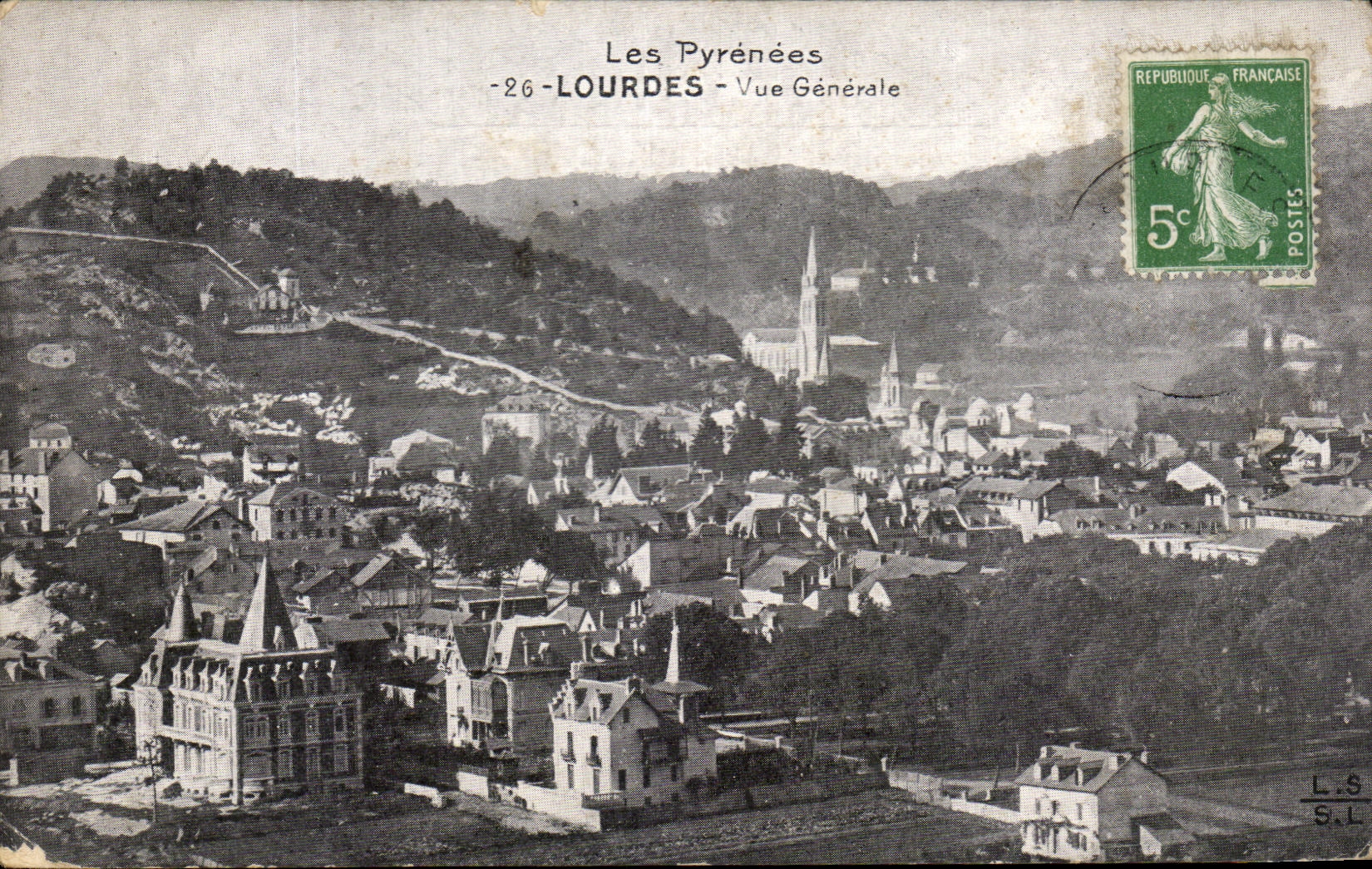 CPA the Pyrenees Lourdes View