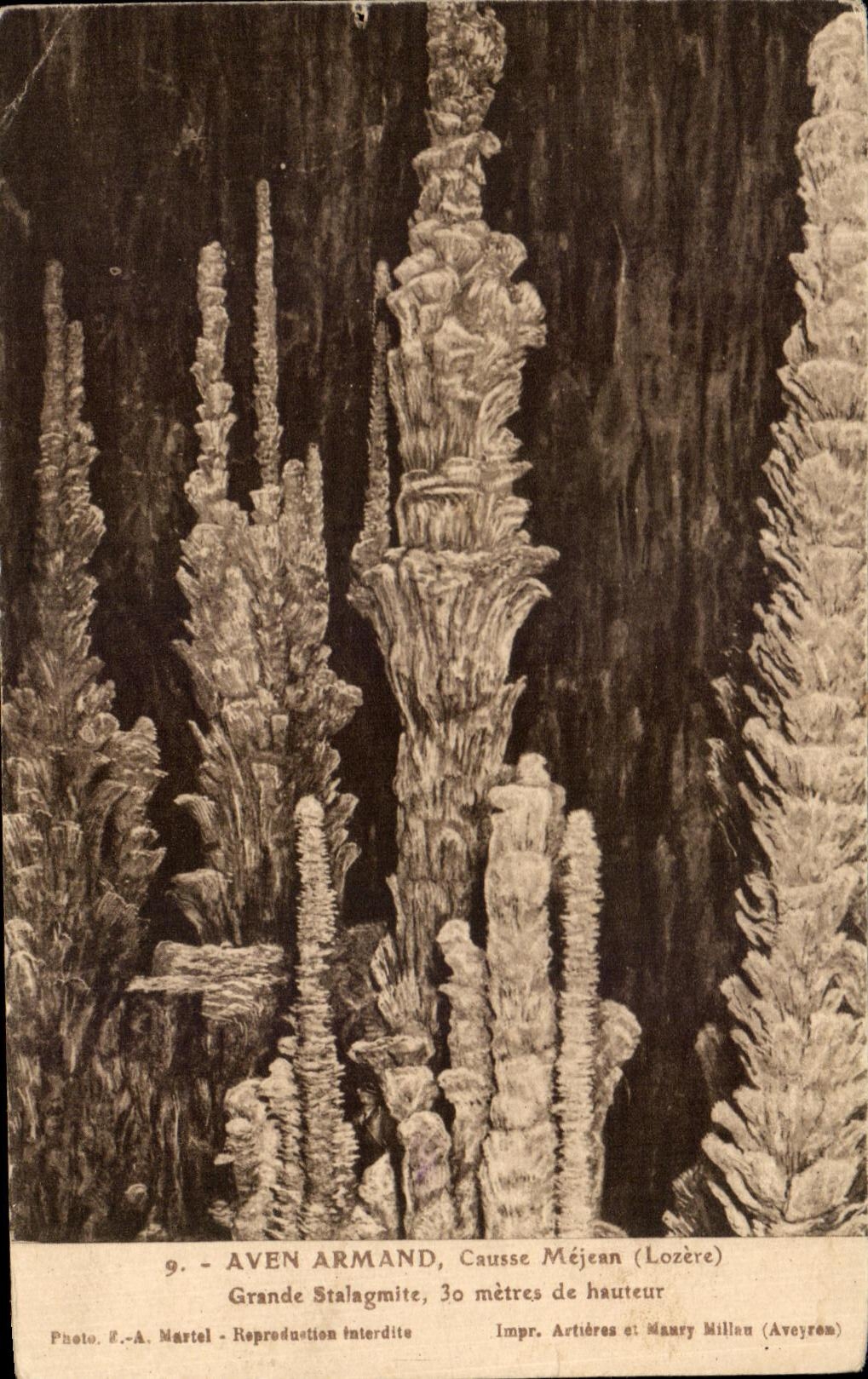 CPA Swallow-hole Armand Causse Mejean Large Stalagmite