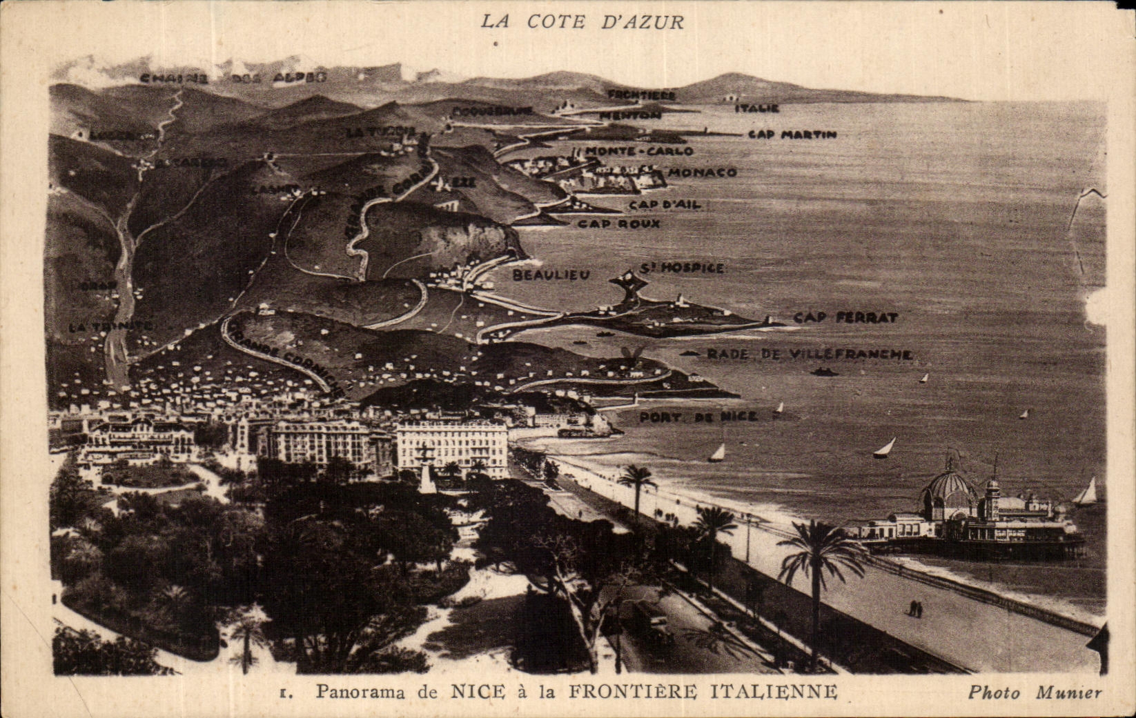 CPA Dimension Of Panorama Of azul Niza en el italiano de la frontera