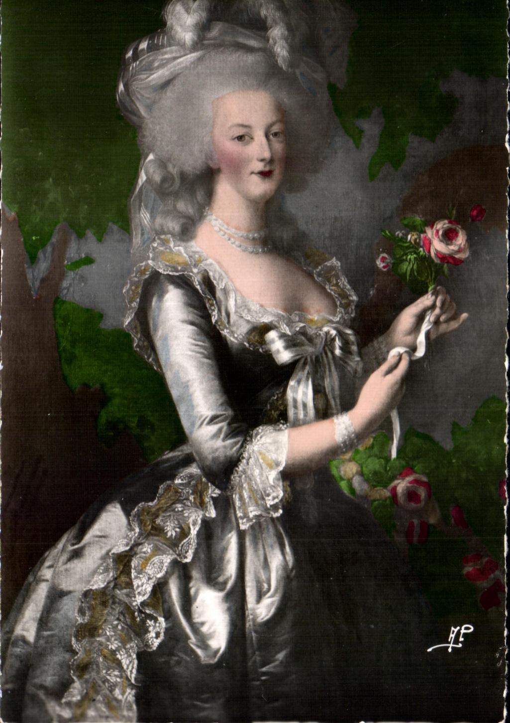 CPA Versailles Marie Antoinette a le Rose par Madame Vigee Lebrun