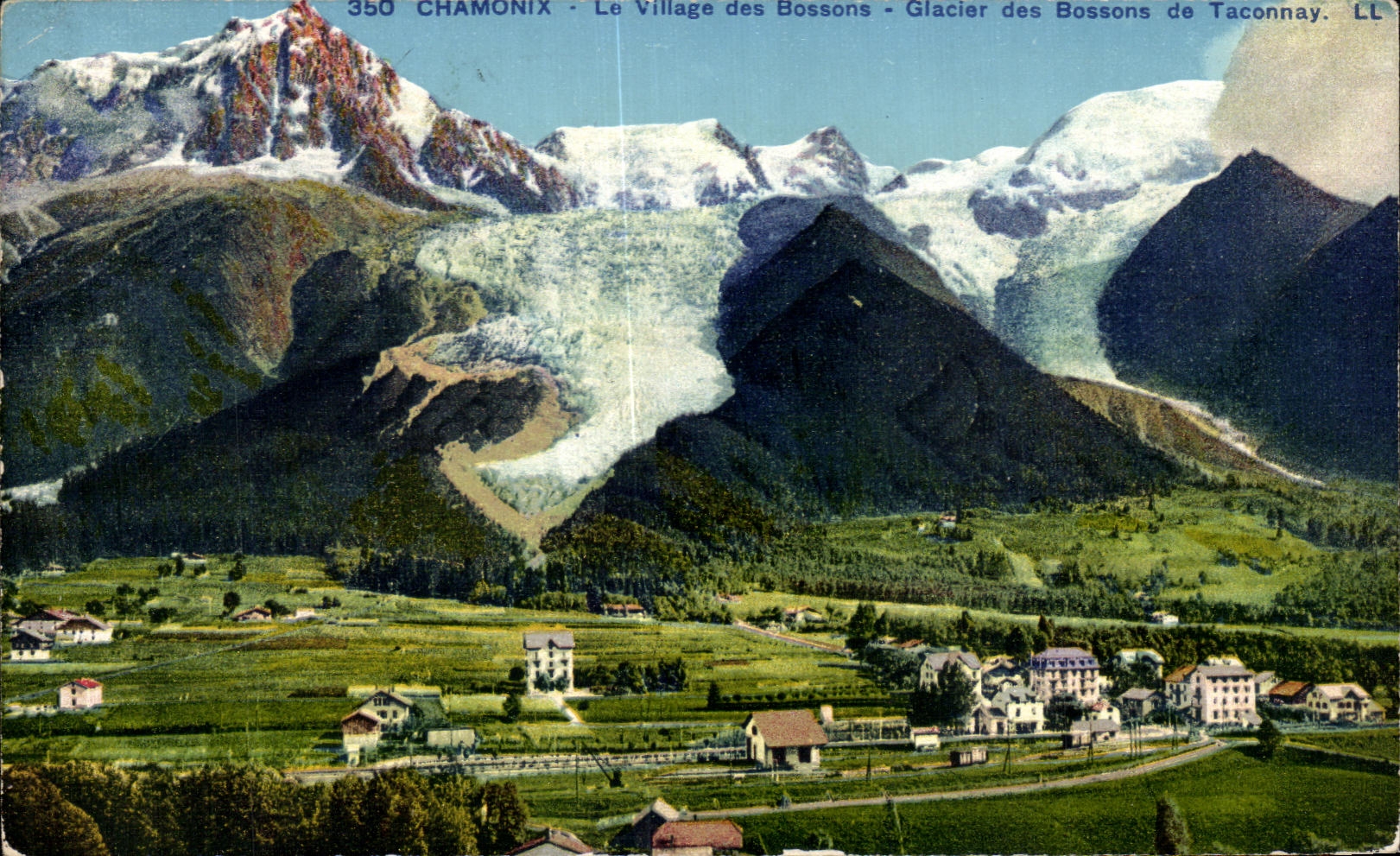 CPA Chamonix la aldea del nos dejaron trabajar Glacler de Bossons de Taconnay