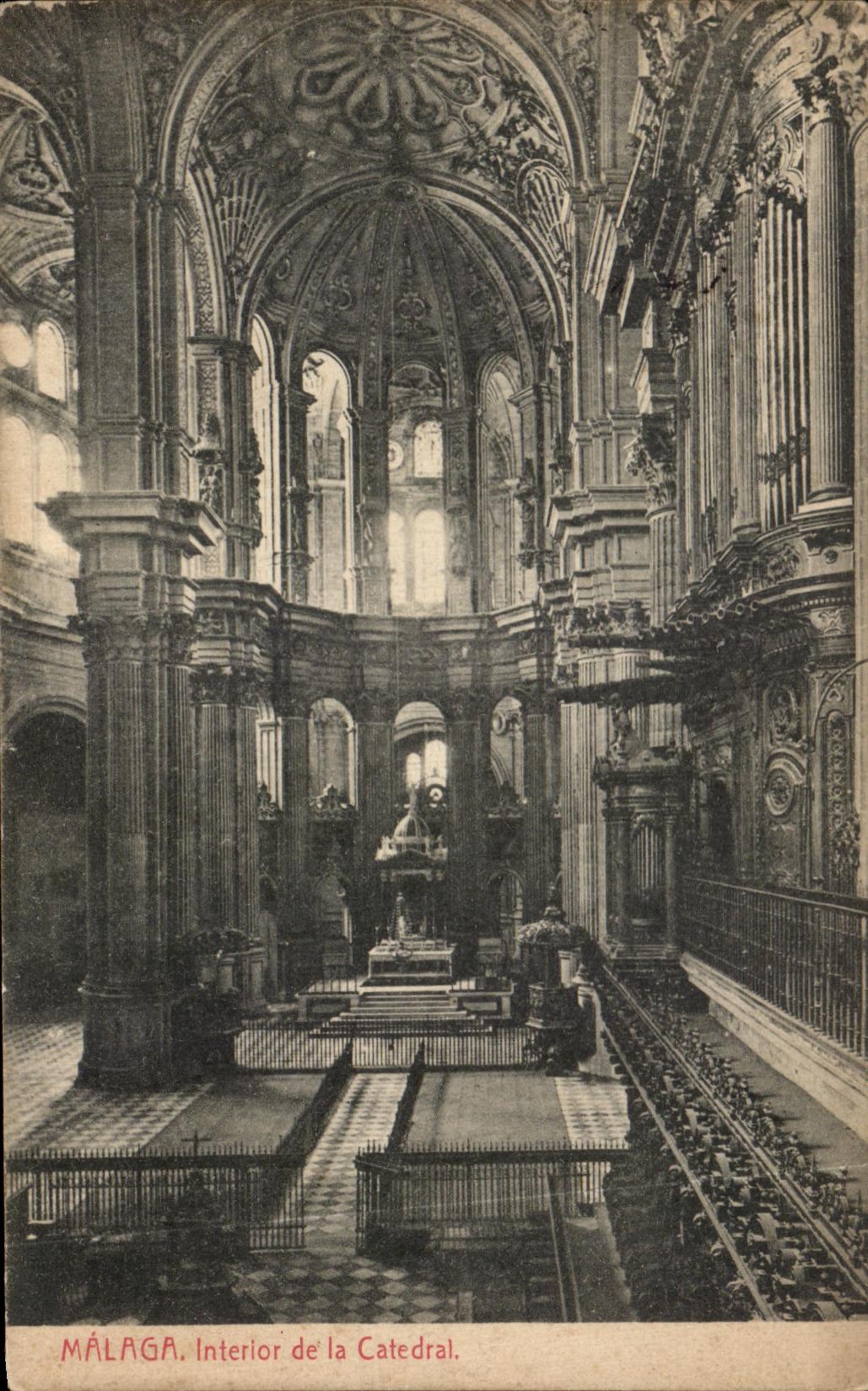 CPA Interior Malaga of the Cathedral
