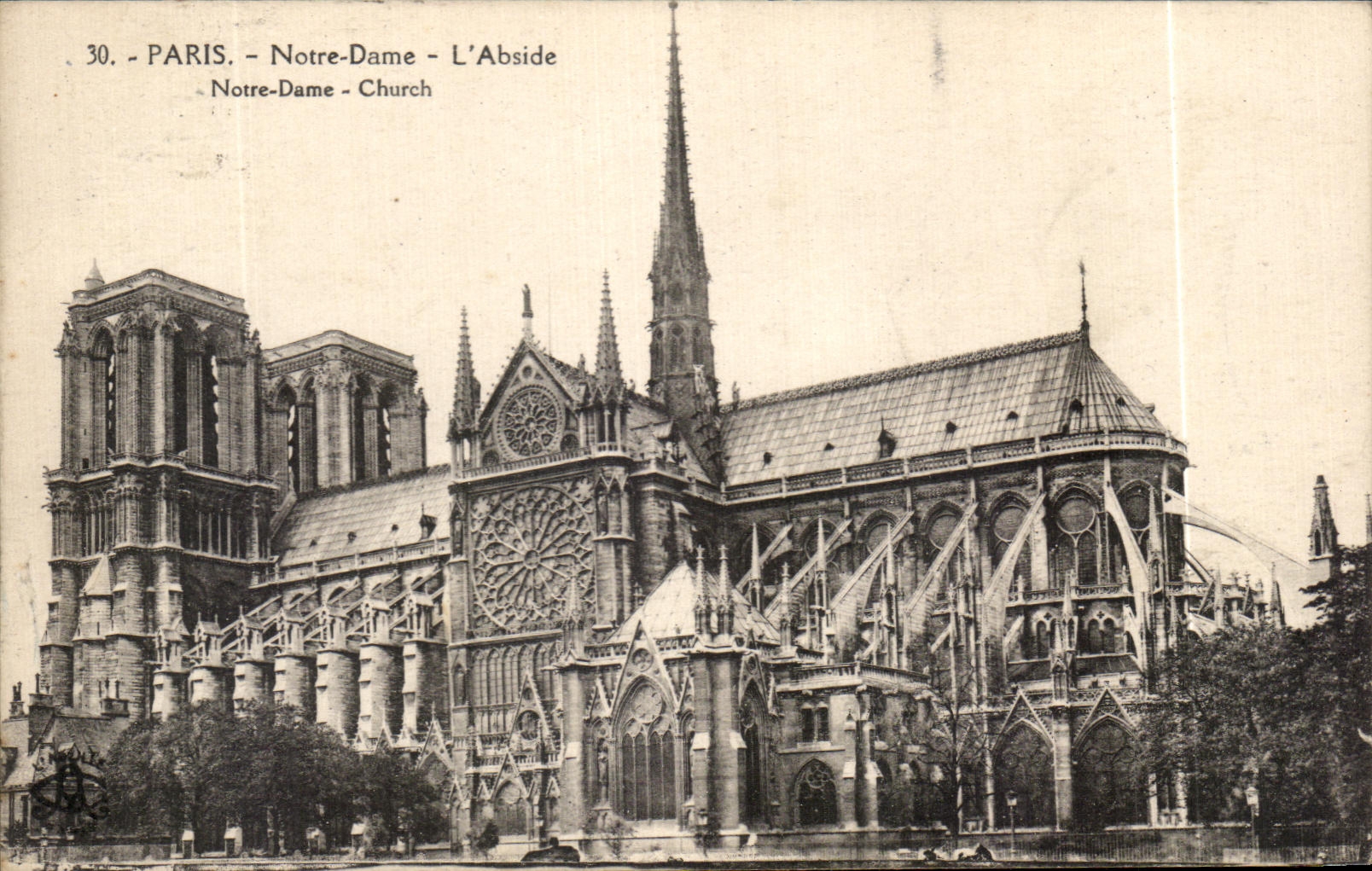 CPA Paris Notre Dame el Apse de Notre Dame