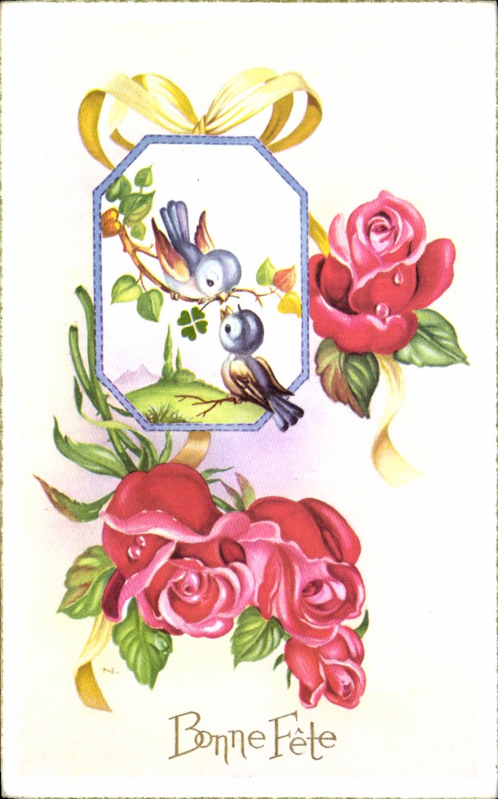 La fantasia de CPA florece pajaros