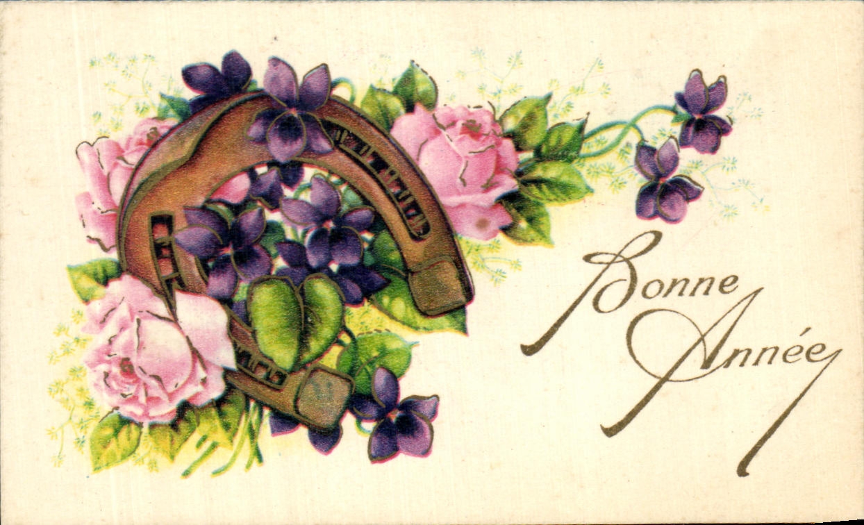 CPA Bonne Annee Fer a cheval