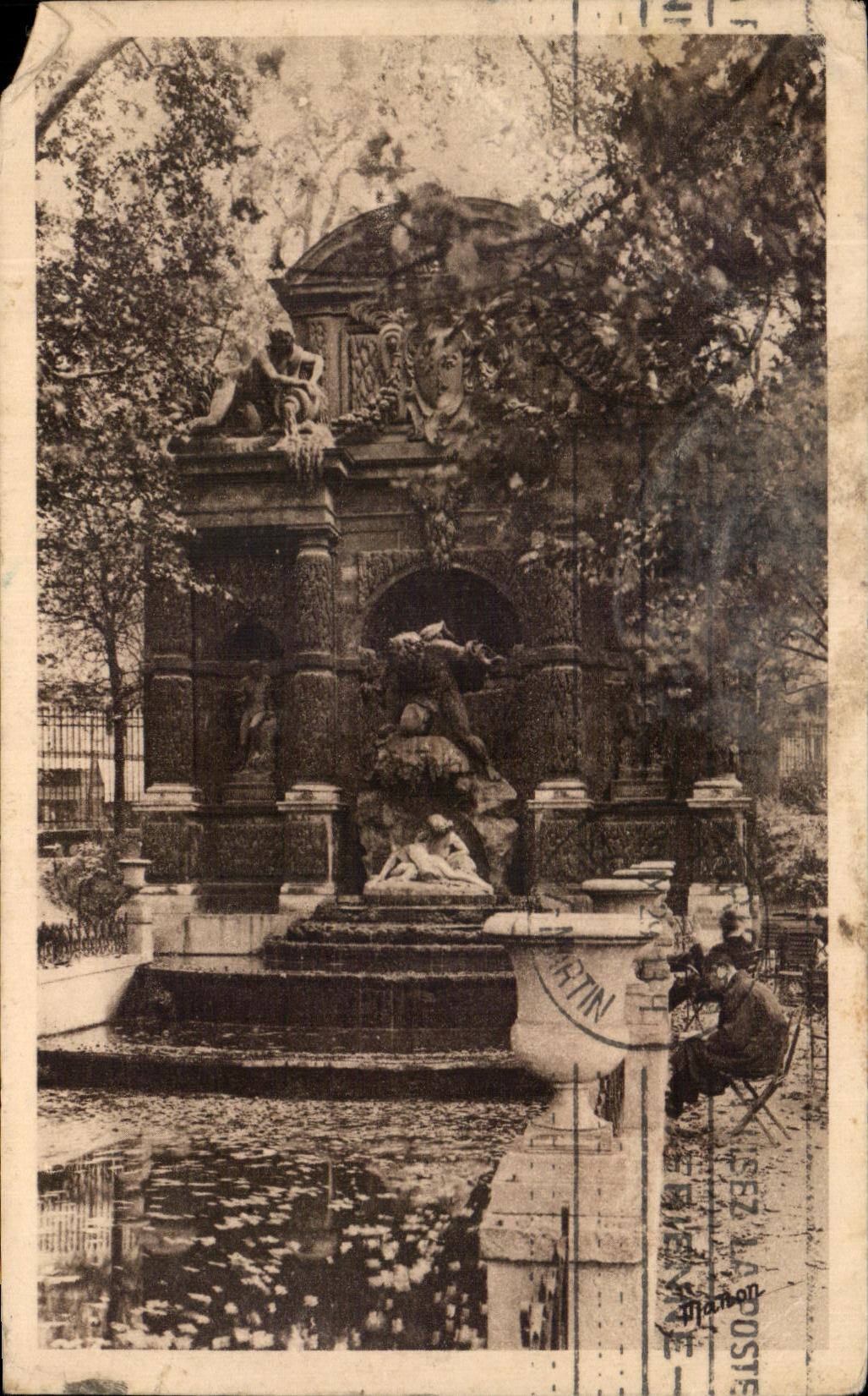 CPA Paris Fountain Medicis Garden of Luxembourg