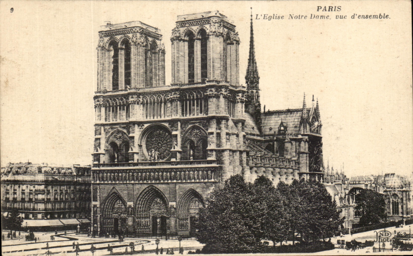 CPA Paris el cuadro total de la iglesia de Notre Dame