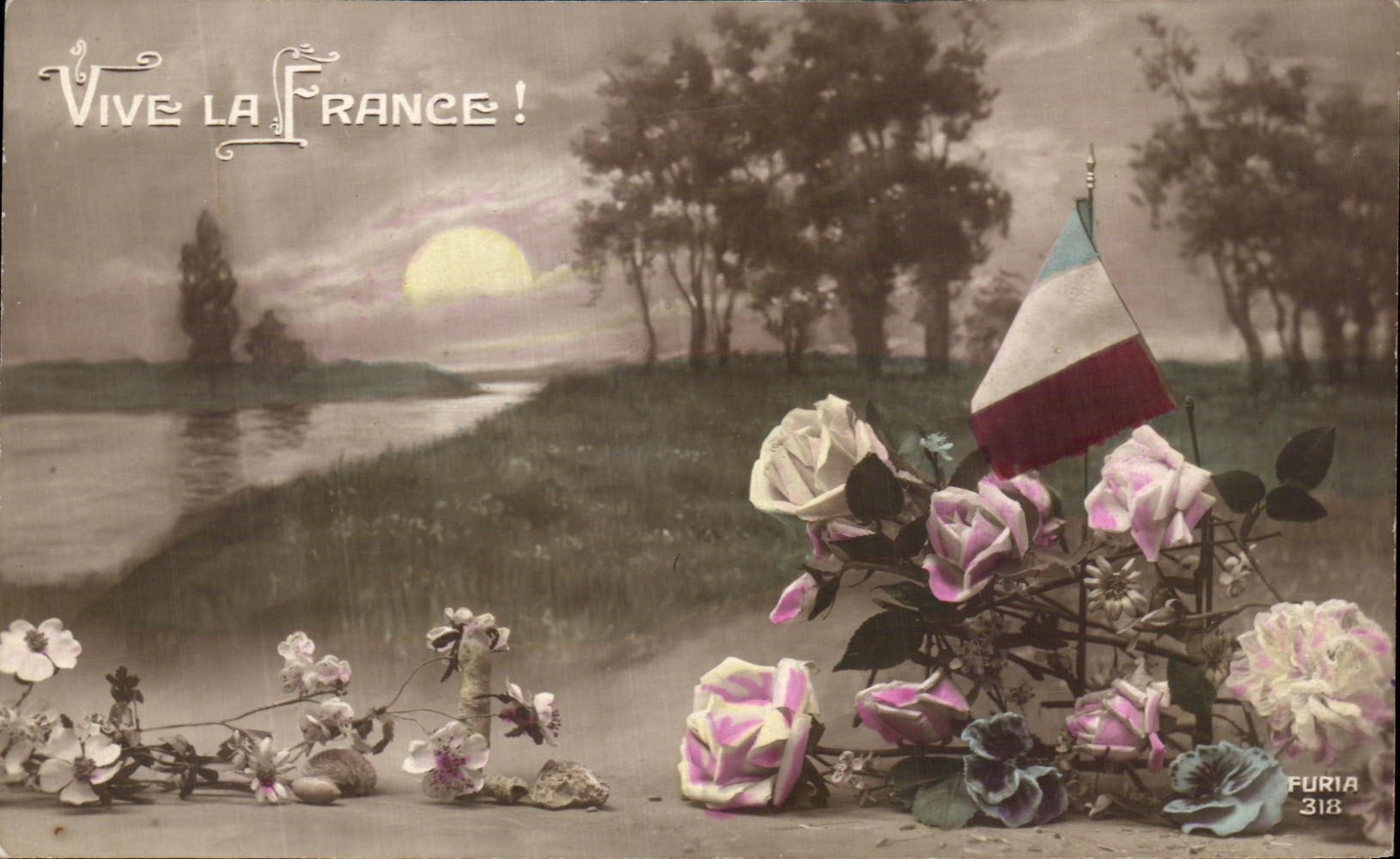 CPA vive las flores de Francia