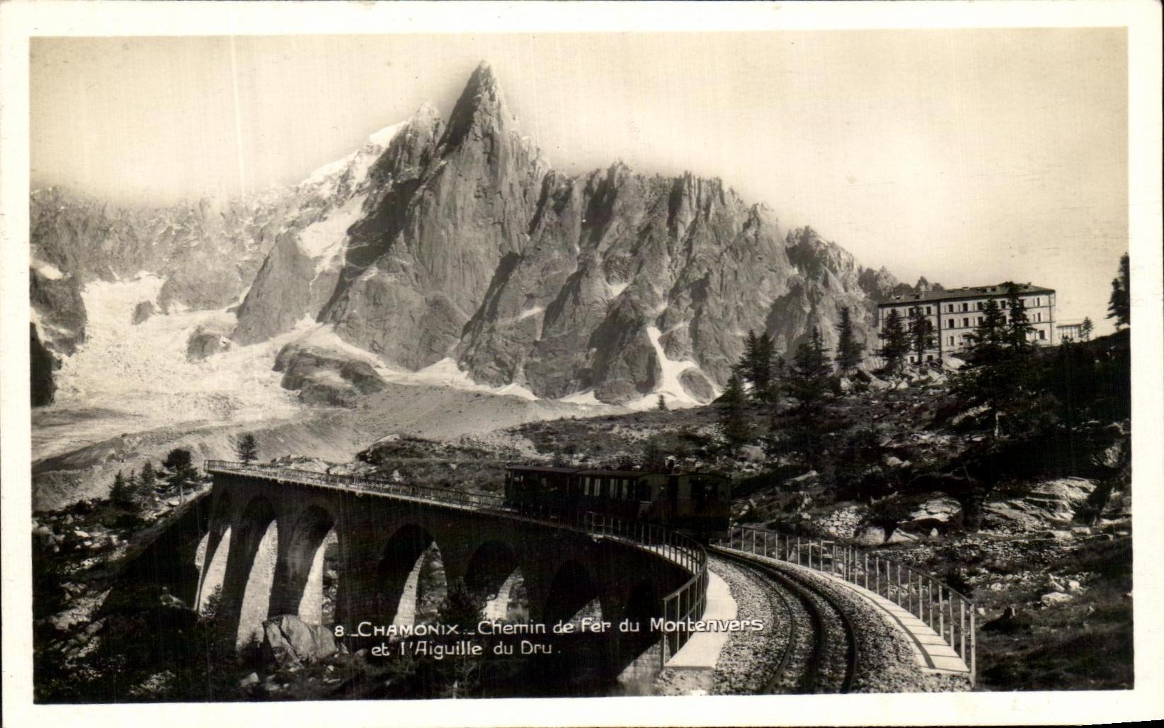Ferrocarril Of Monternvers y Needle Of de CPA Chamonix el tren grueso