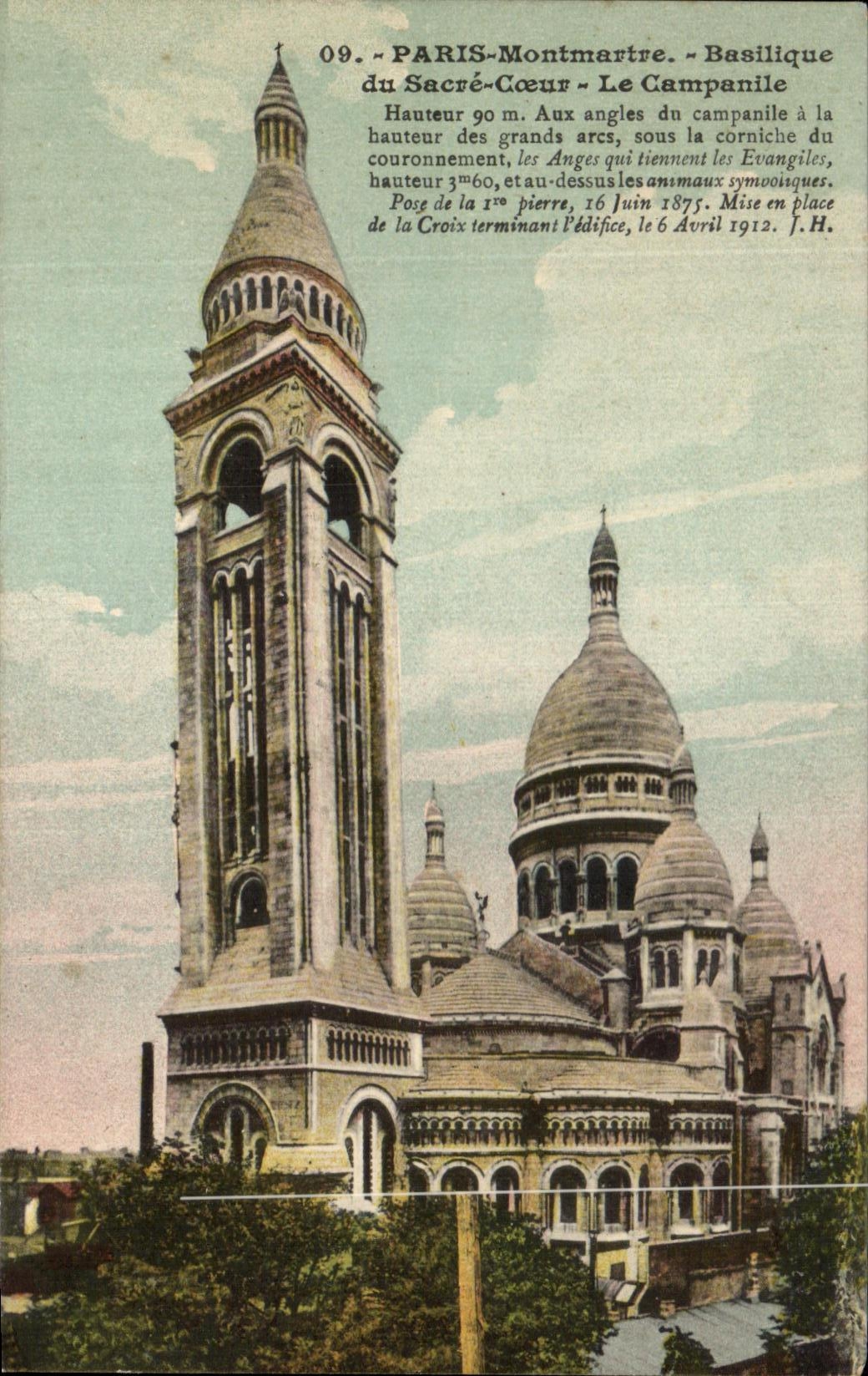 CPA Paris Montmartre Basilique du Sacre Coeur Le Campanile
