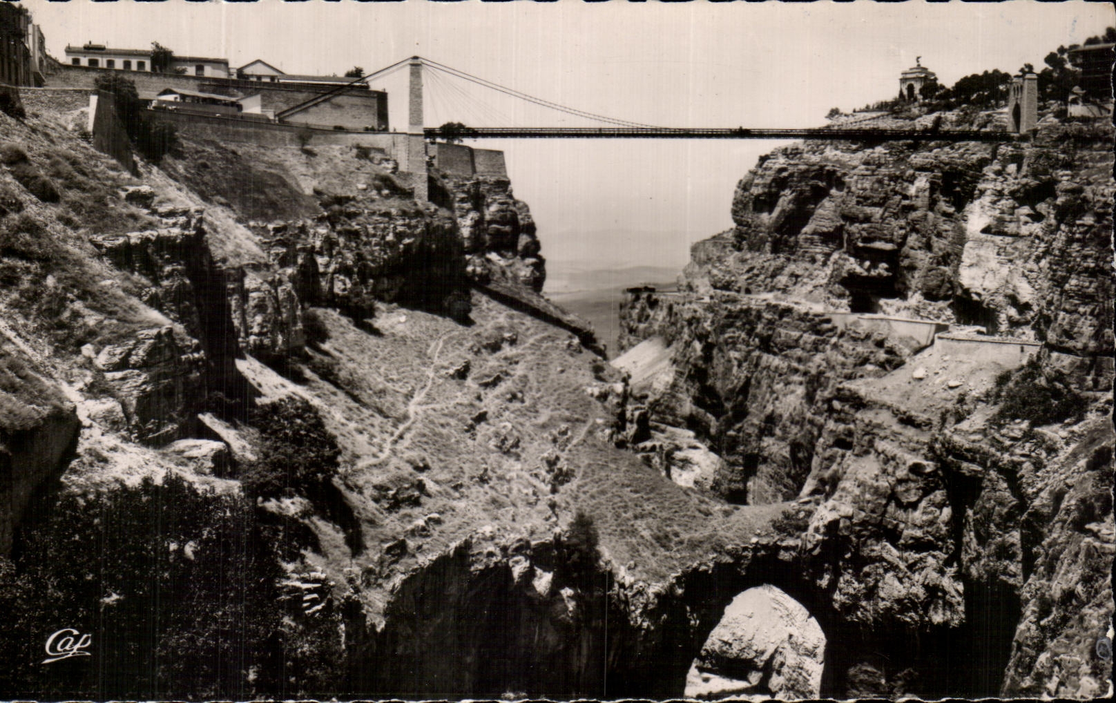 CPA Constantina el puente de Sidi y el tunel de Rhumel