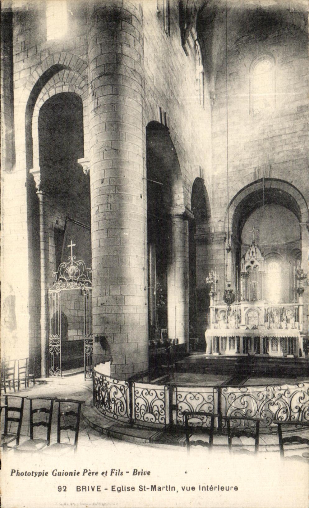 CPA Brive Church St Martin Seen Interior