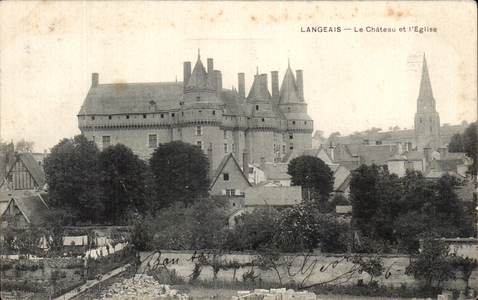 CPA Langeais the castle And the Church