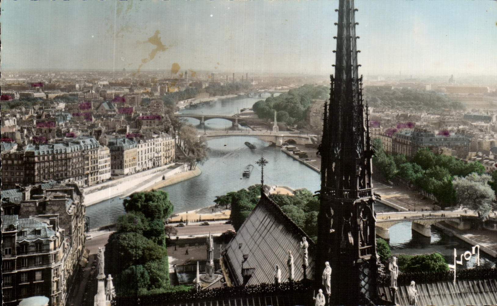 CPA Paris mientras que da un paseo Panormique visto tomado de Notre Dame