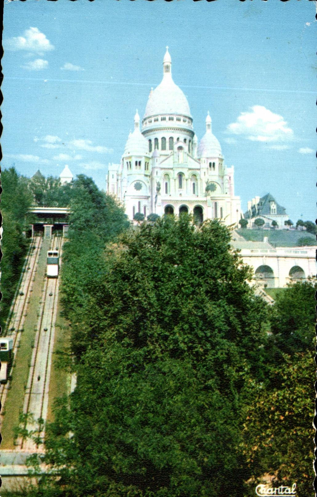 CPA Paris La Basilique du Sacre Coeur et le Funiculaire Montmartre