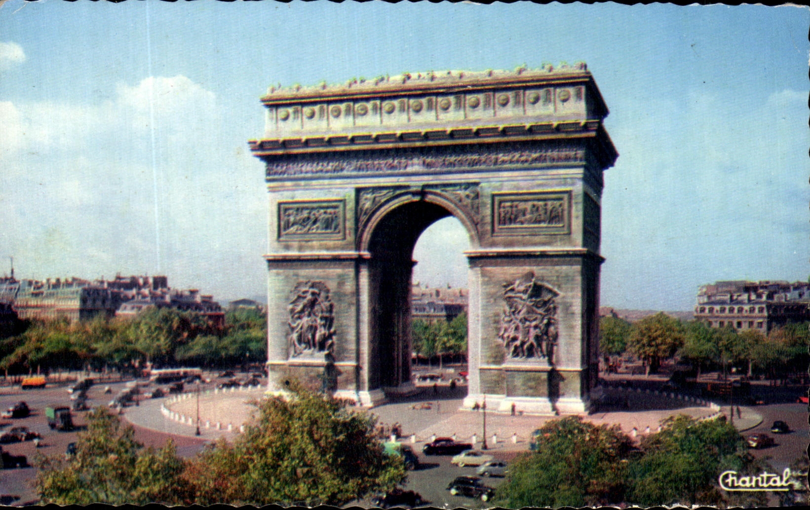 CPA Paris La place de l'Etolle et l'Arc de Triomphe