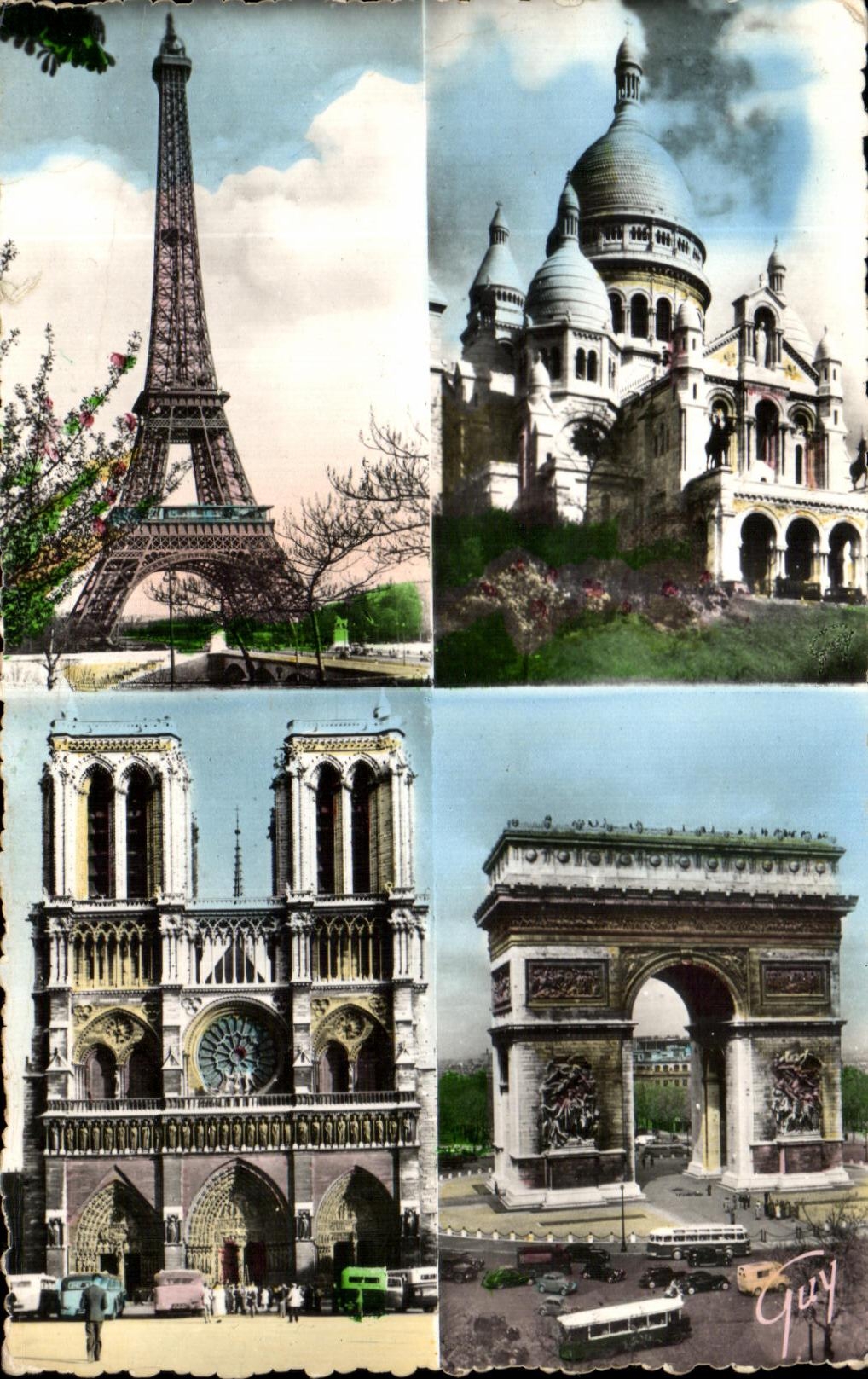 CPA Paris And Its Wonders the Eiffel tower of the Sacring Heart of Montmartre Notre Dame