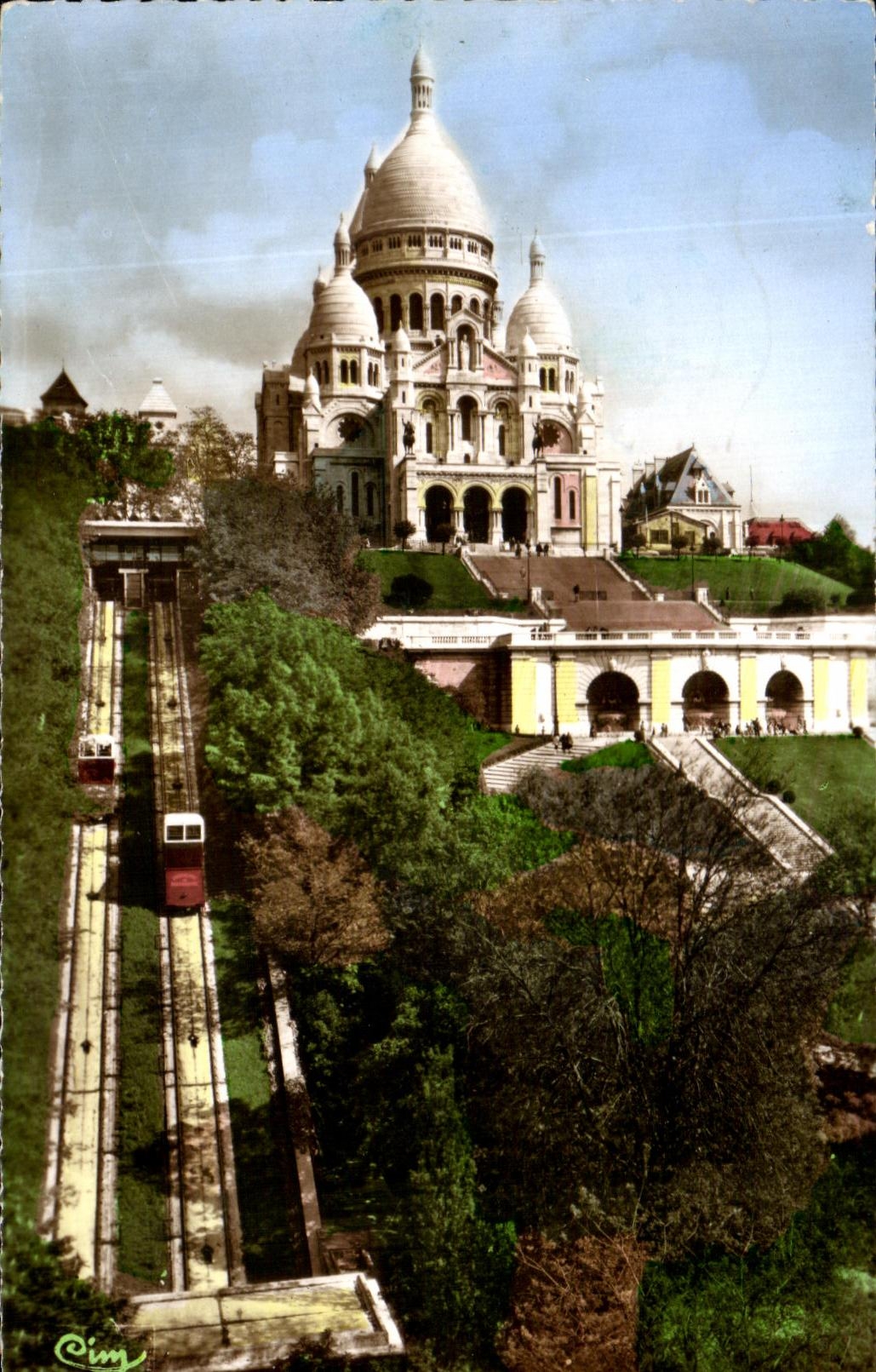 CPA Paris Le Sacre Coeur Son Funiculaire Montmartre