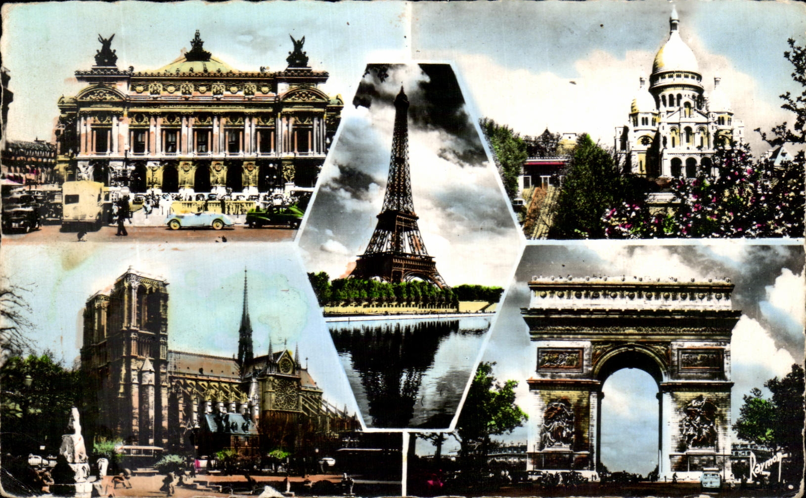 CPA Images of Paris Opera the Sacring Heart the Eiffel Tower Our Lady Arc de Triomphe