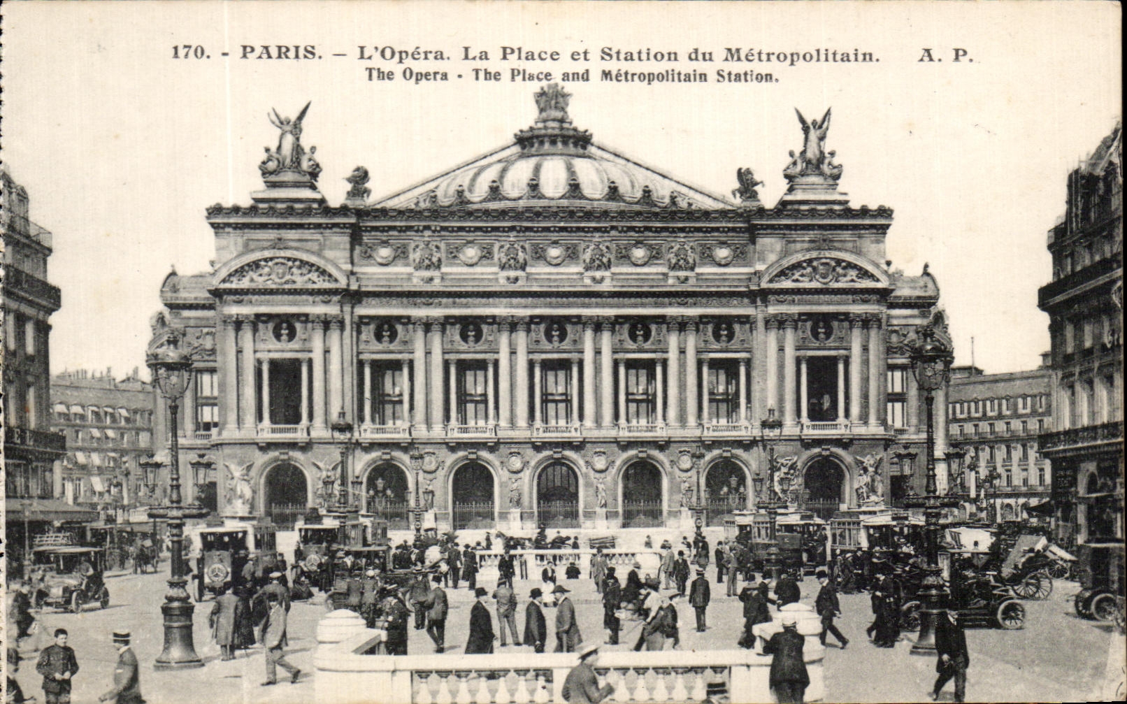 CPA Paris Opera the Place and Station of the Subway