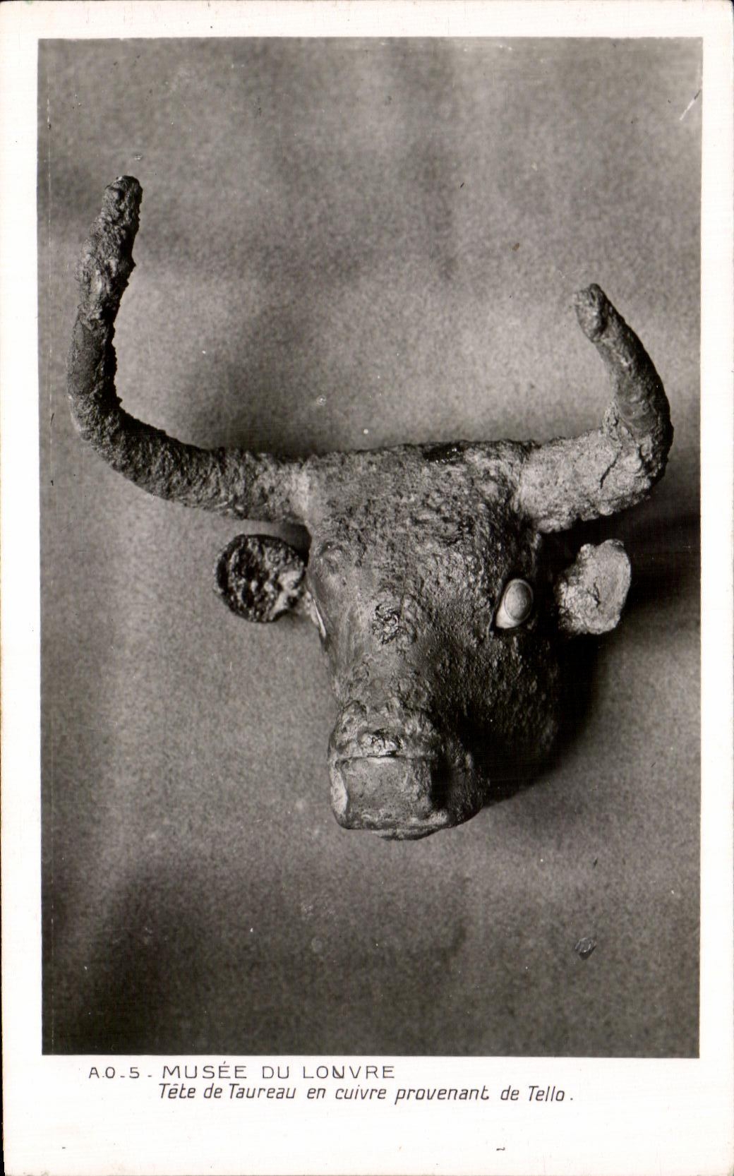 CPA Paris Museum Of Louvre Head of Copper Bull Coming from Tello