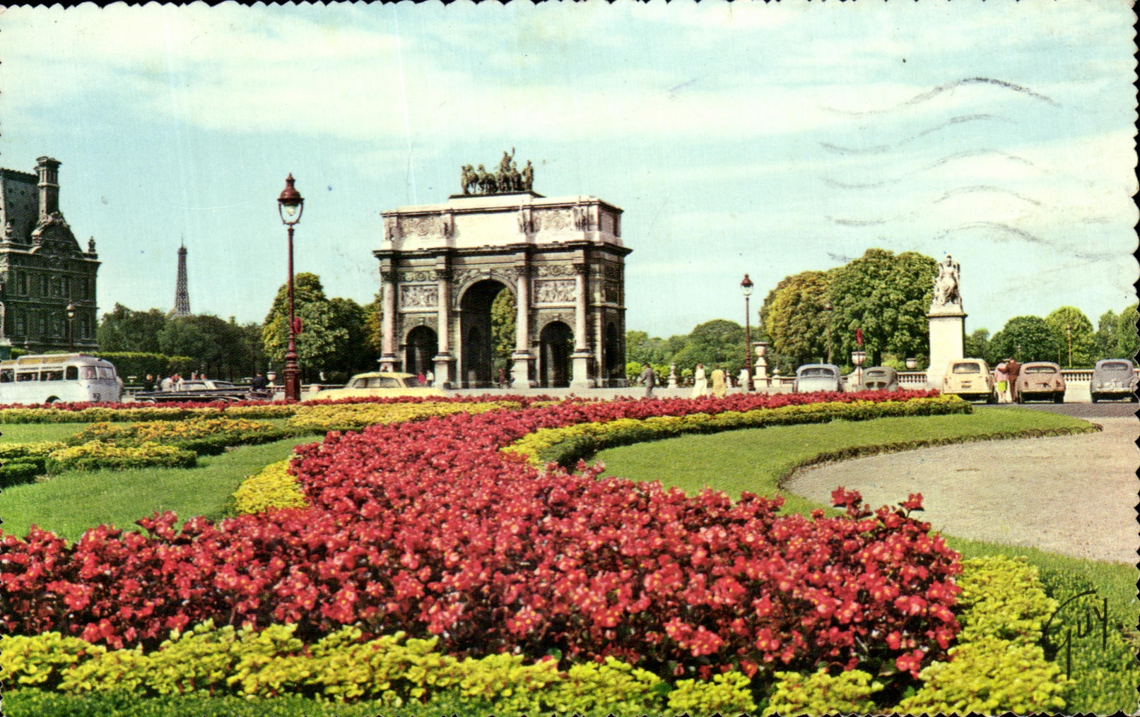 CPSM Paris And Its Wonders Gardens And Arc de Triomphe