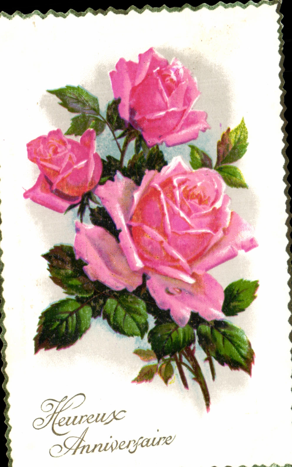 Cumpleanos feliz de las flores de la fantasia de CPA