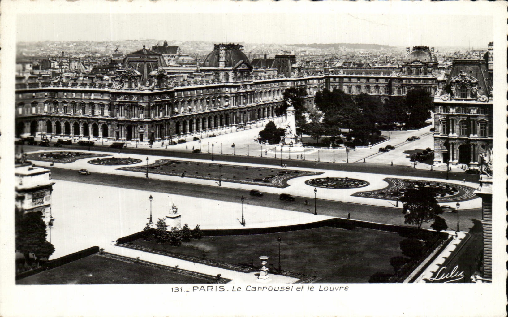 CPA Paris the Carousel and Louvre