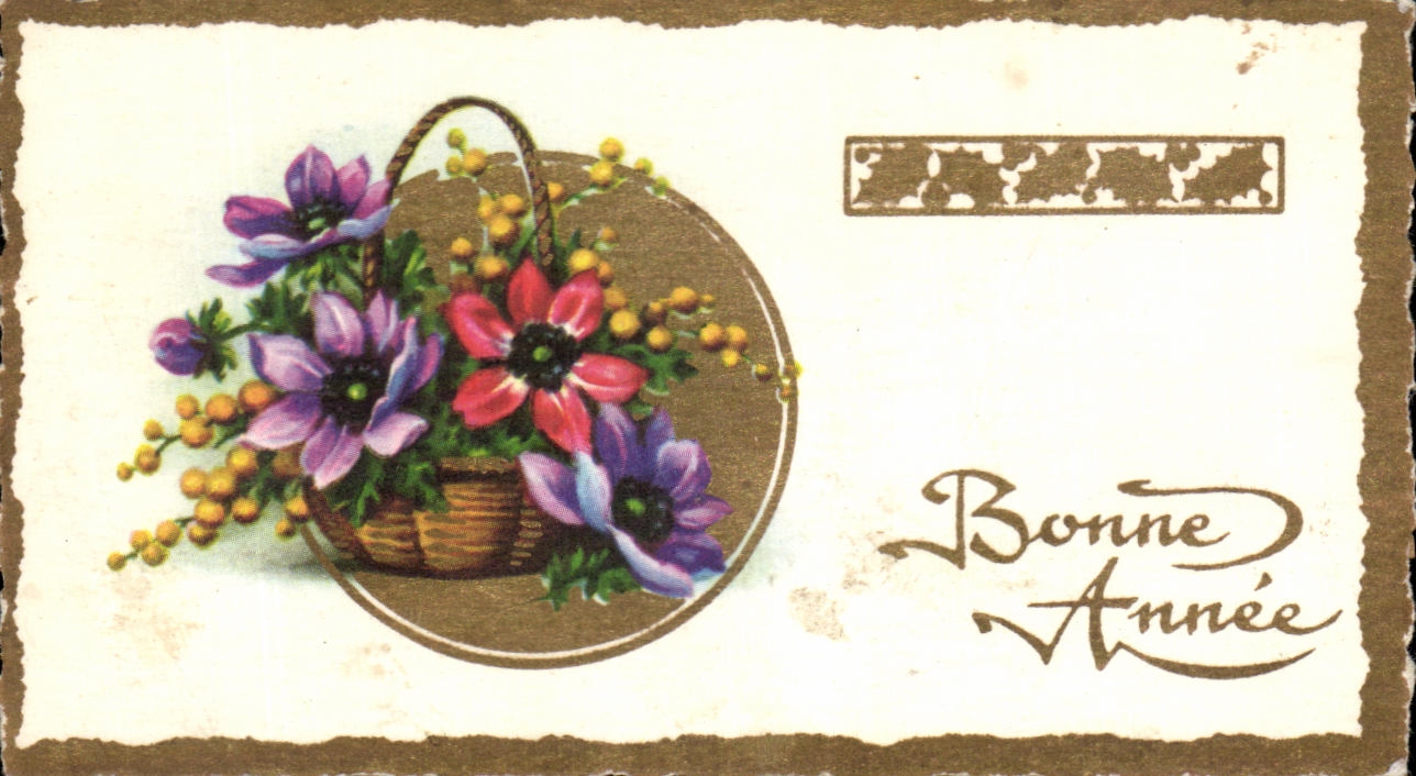 CPSM Bonne Annee Fleurs 