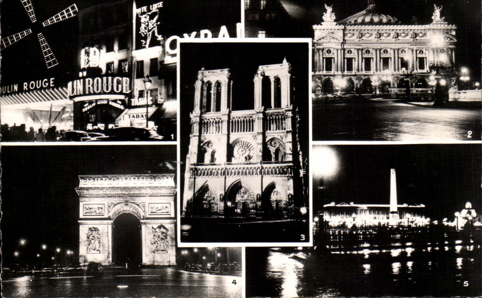 CPA Paris the Moulin-Rouge Our I' Lady Arc de Triomphe Place of the Harmony