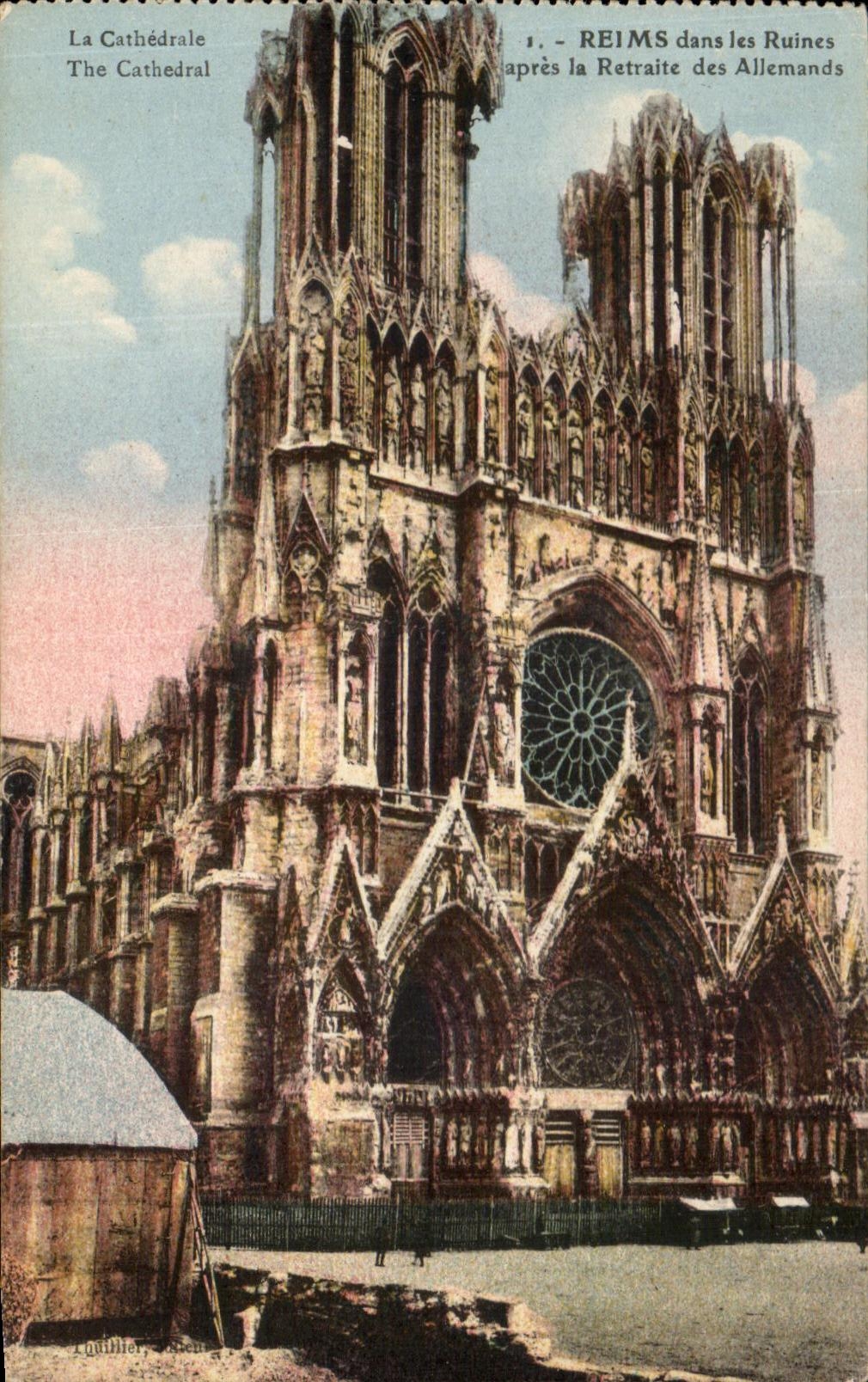 CPA Rheims in the Ruins after the Retirement of the Germans