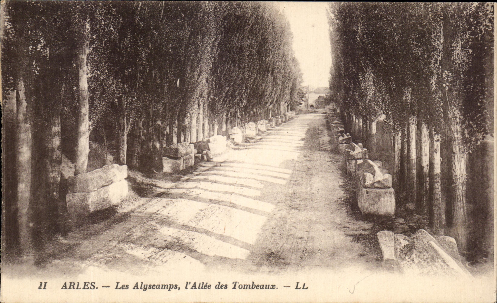 CPA Arles Alyscamps Allee of the Tombs