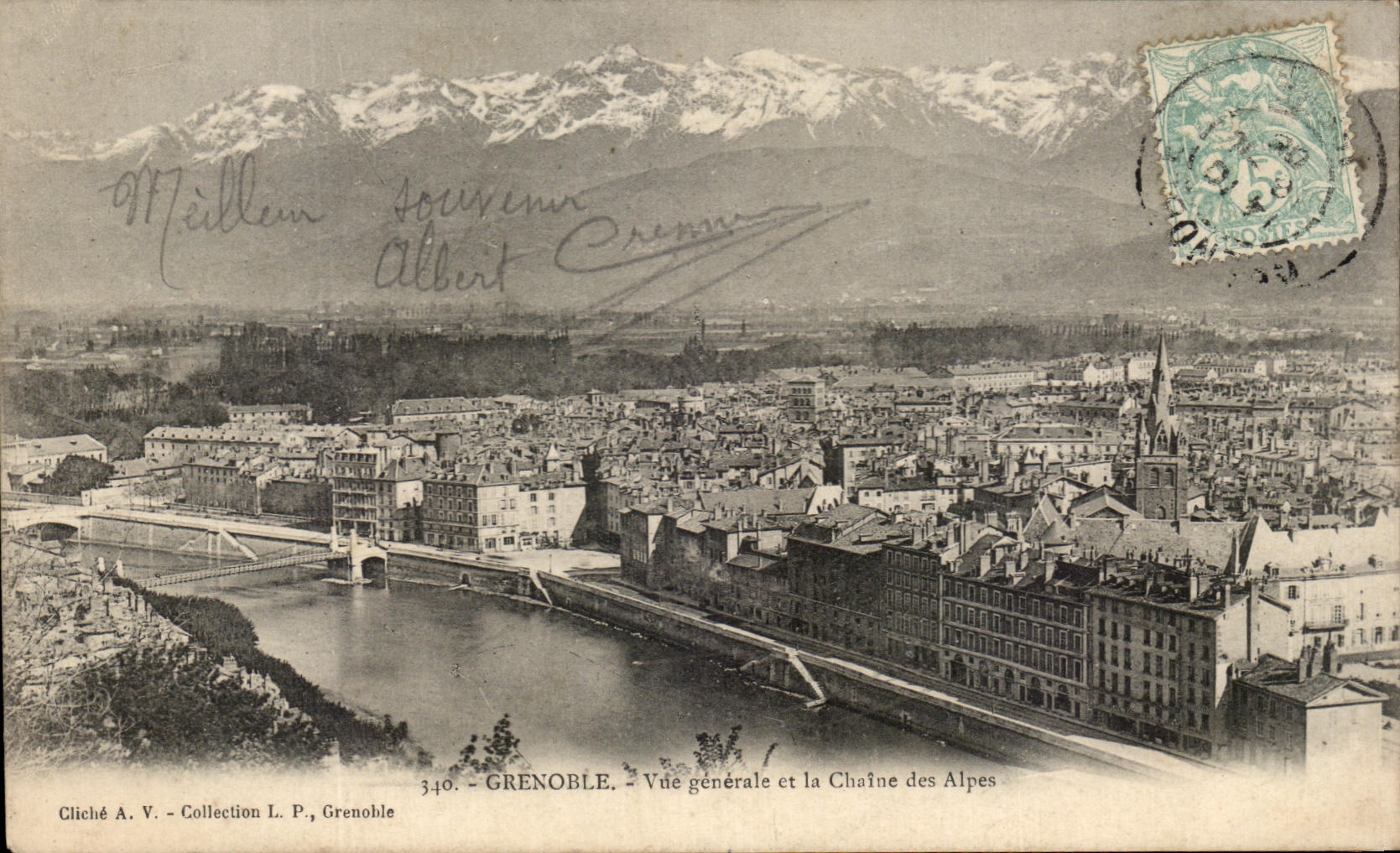 CPA Grenoble View and the Alpine range