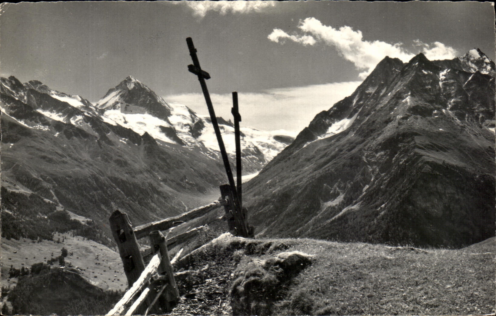 CPA Evolene Les Hauderes La Double Croix de Nivaz