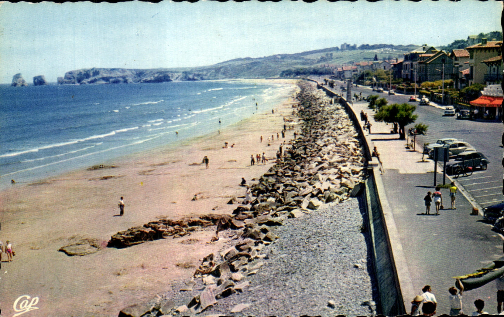 CPSM Hendaye the Beach Towards the 2 twins