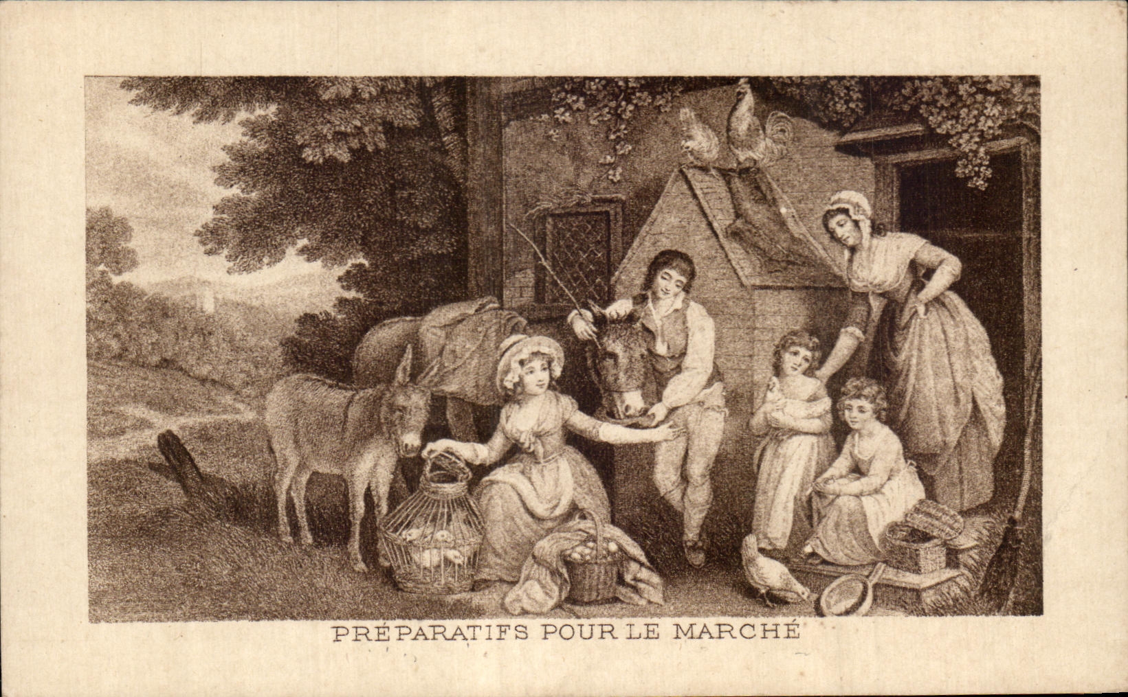 CPA Preparatifs Pour Le Marche Folklore