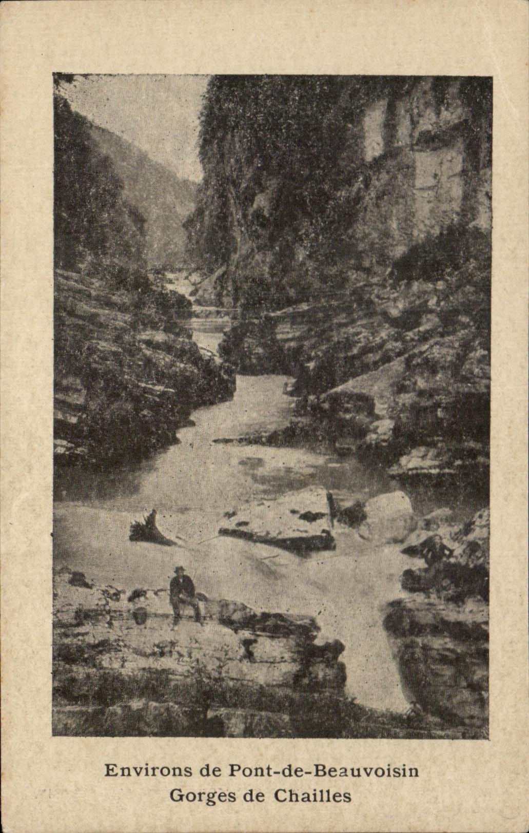 CPA Surroundings of Bridge of Beauvoisin Falls of Road metals