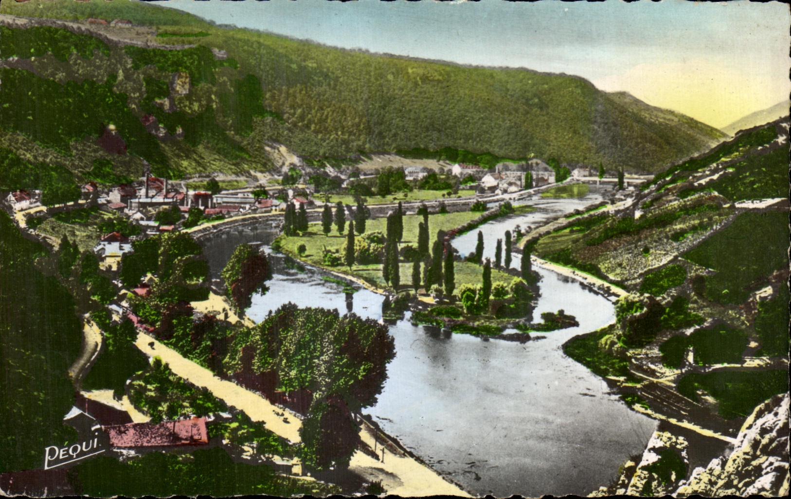 CPA Besancon Les Bains Casamene and island of Malpas